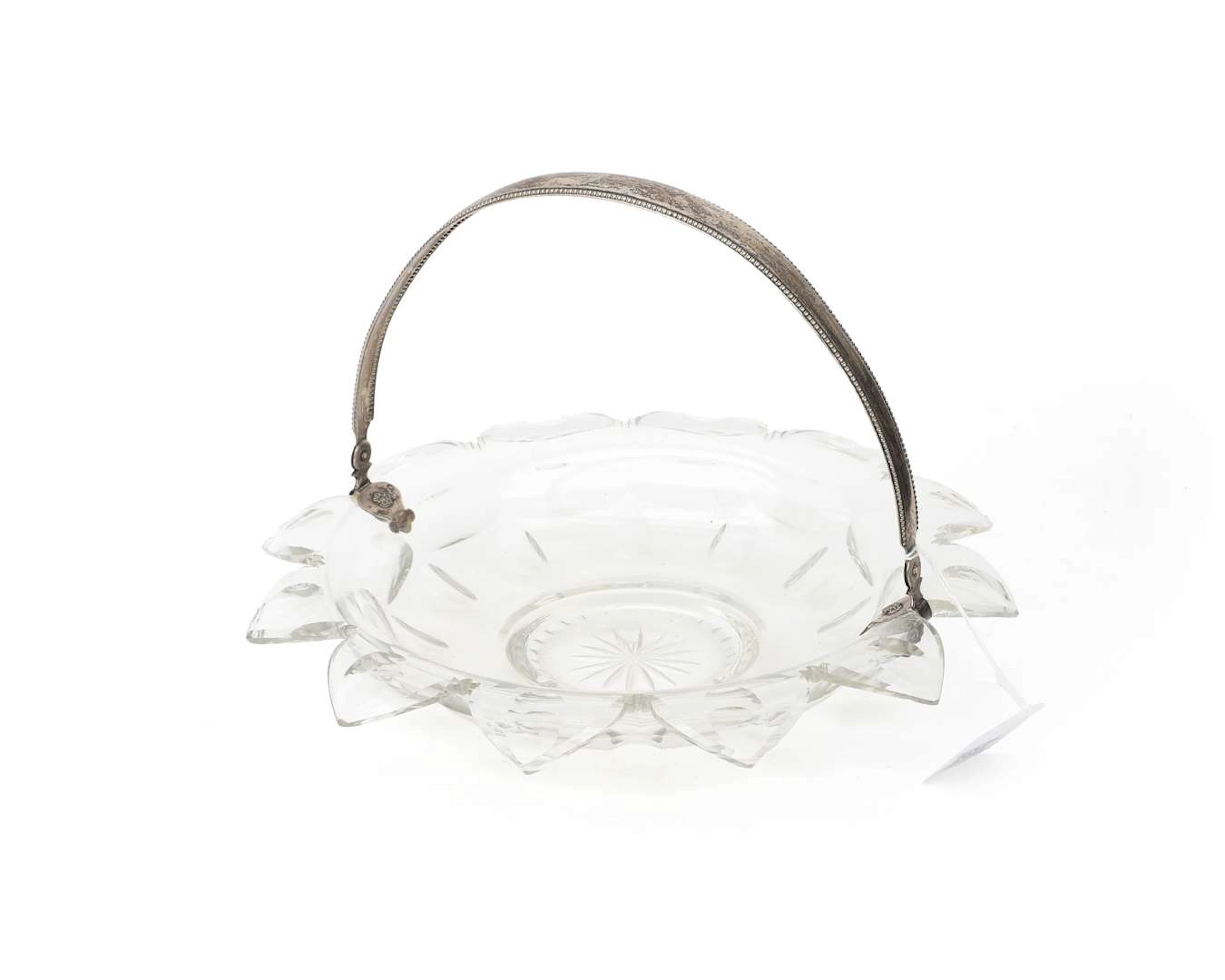 Round crystal bowl with a silver clasp, Netherlands, 1915