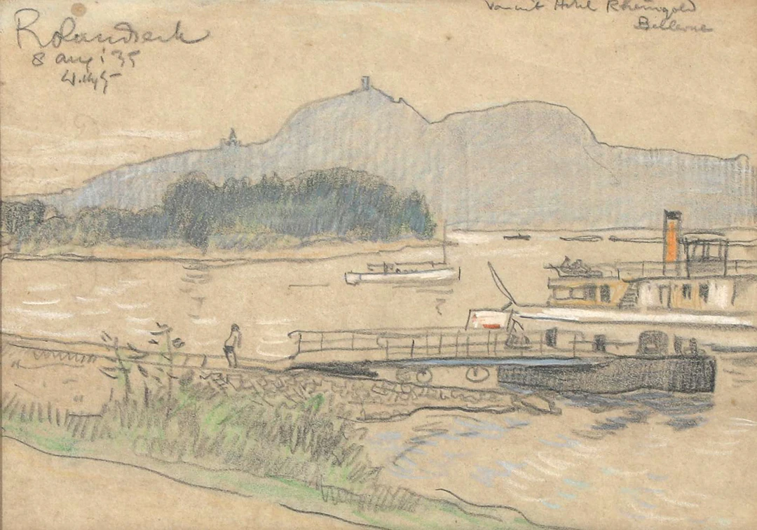Willy Sluiter (1873-1949), 'From Hotel Rheingold Bellevue, Rolandseck'