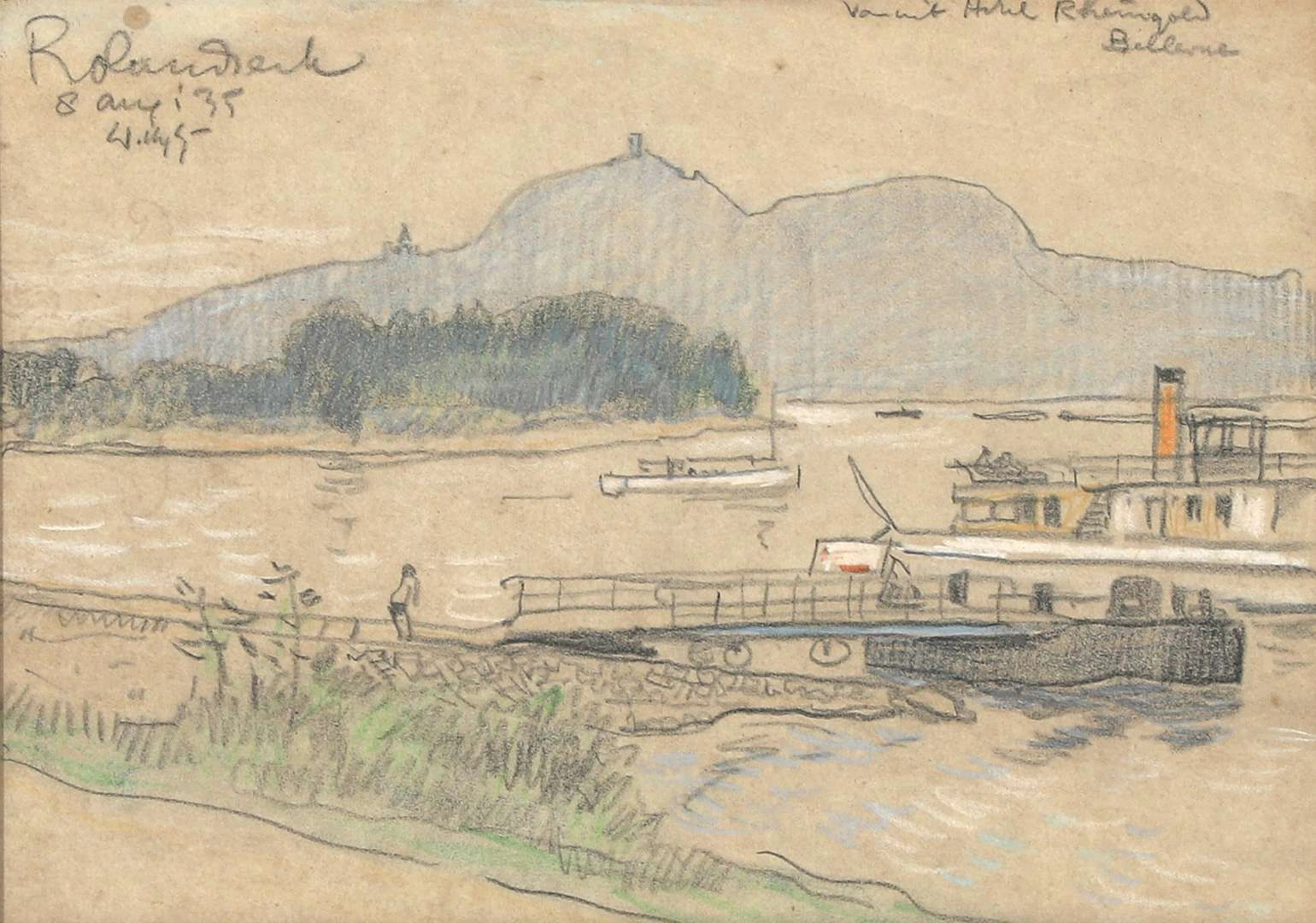 Willy Sluiter (1873-1949), 'From Hotel Rheingold Bellevue, Rolandseck'