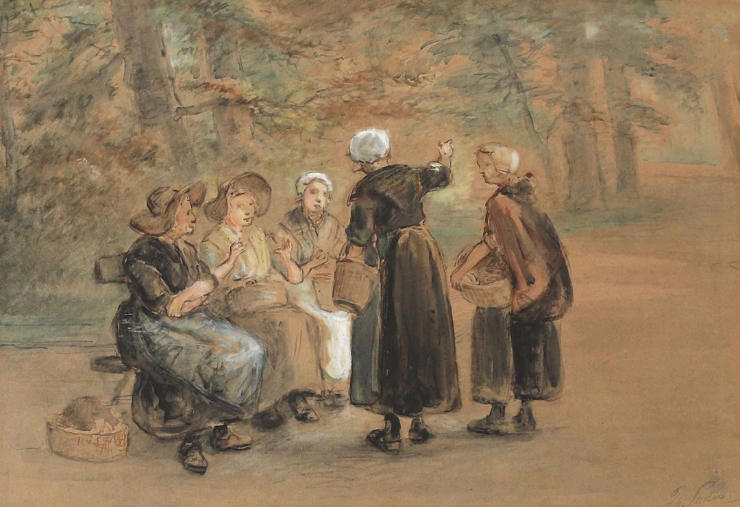 Philip Sadée (1837–1904), Village Gossip