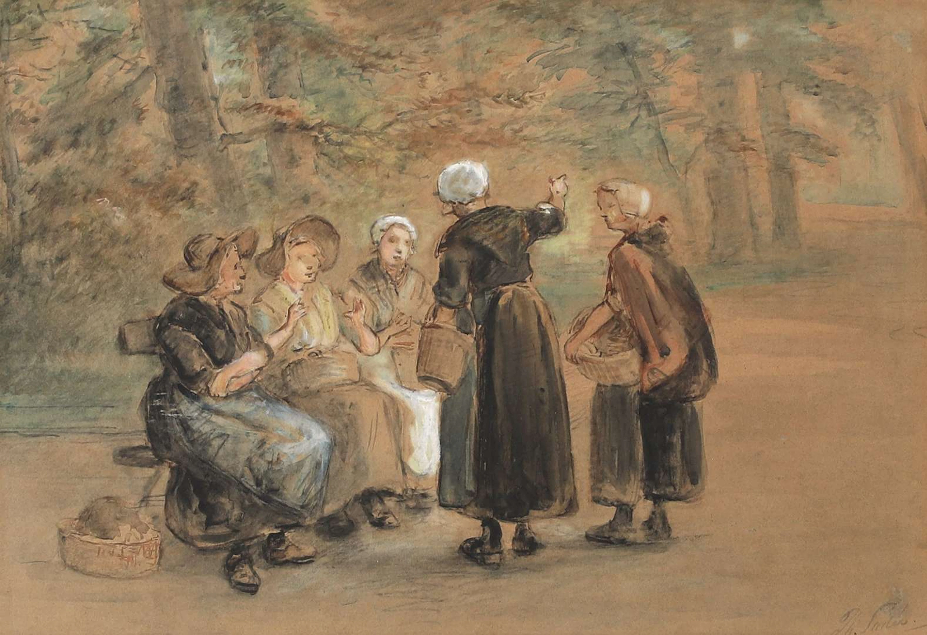 Philip Sadée (1837–1904), Village Gossip