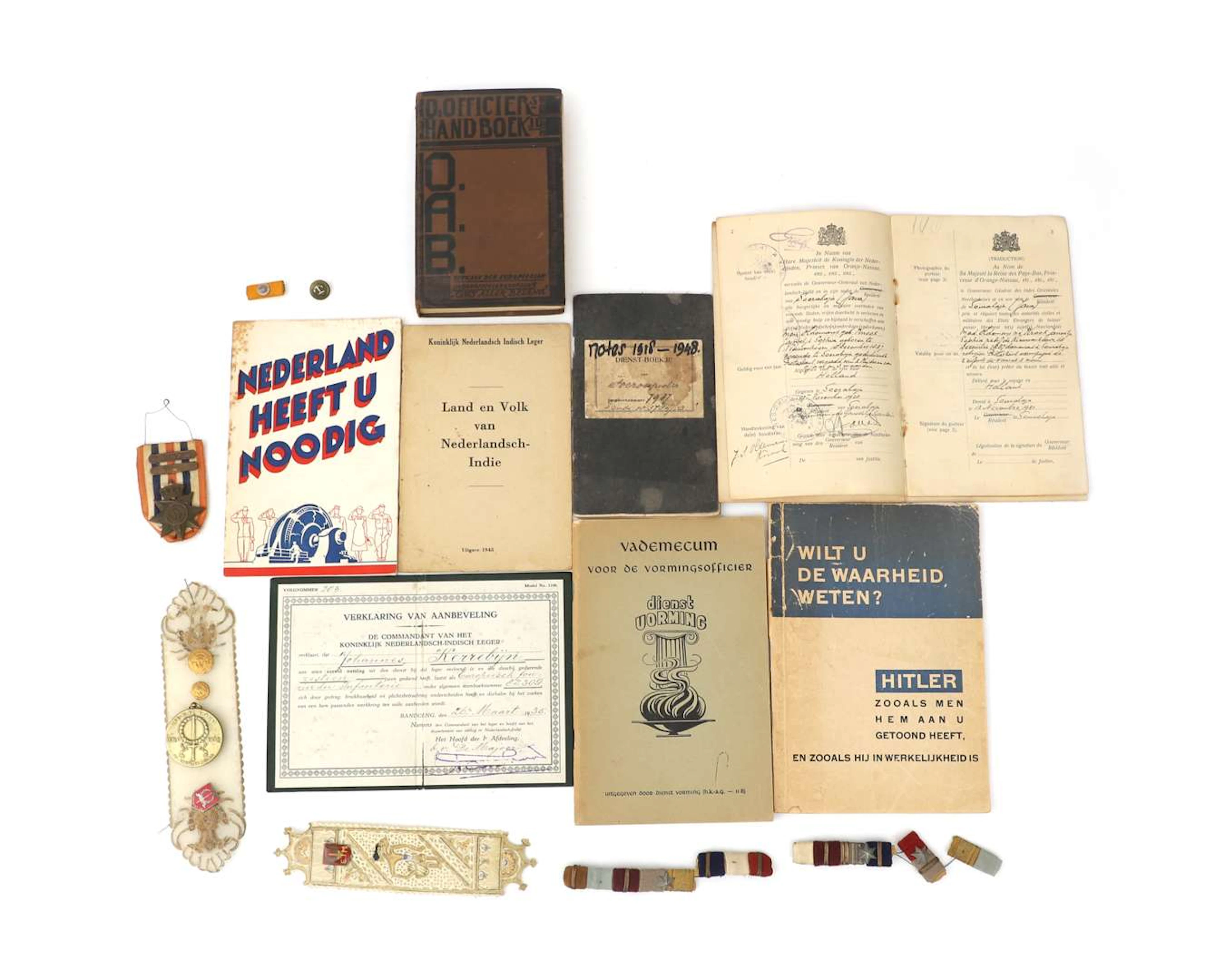 A lot of military memorabilia, 20th century