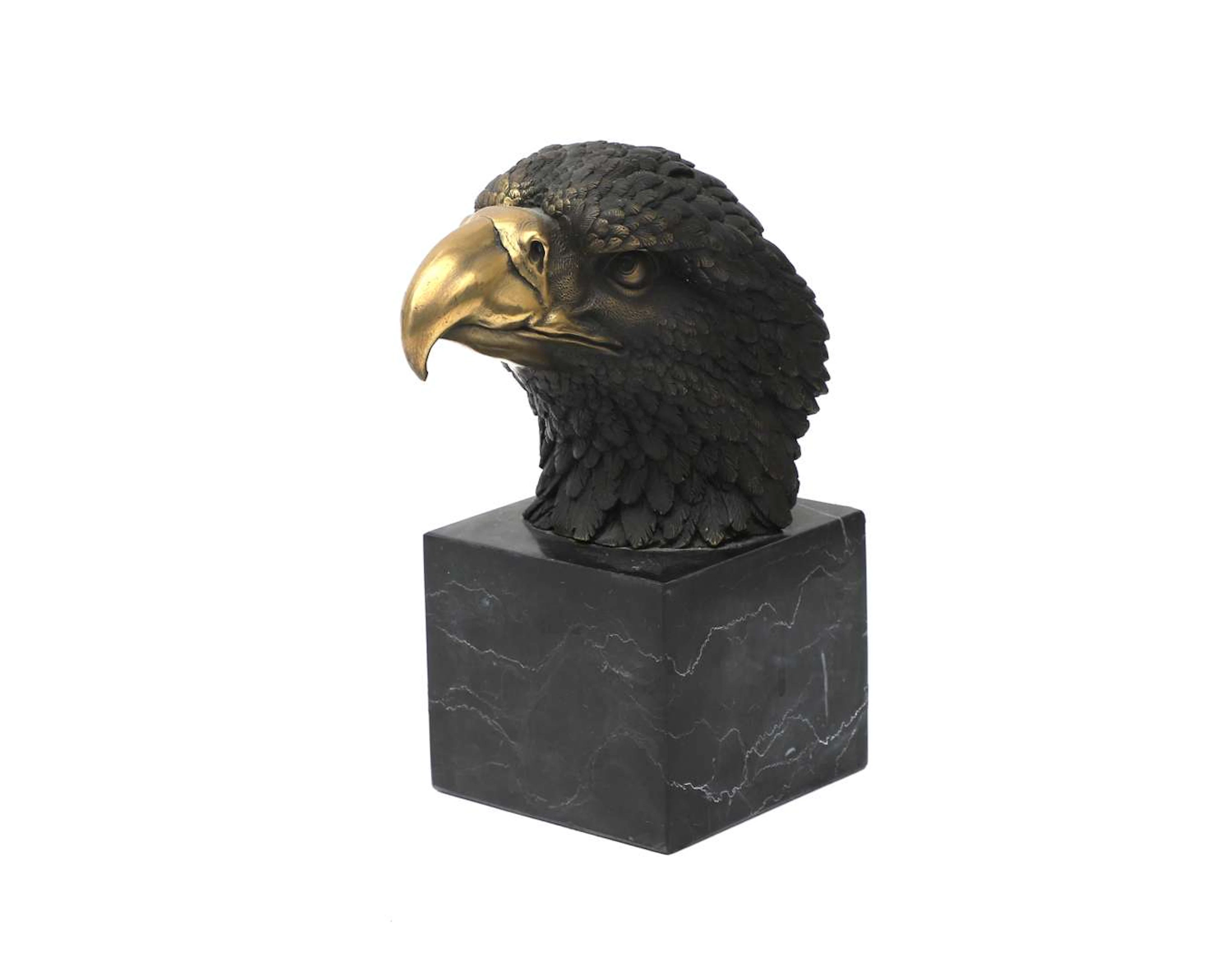 A bronze bust on a marble plinth. Eagle’s head. 20th century