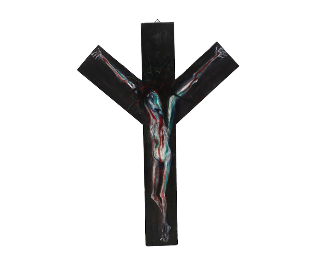 A wooden crucifix, 20th century