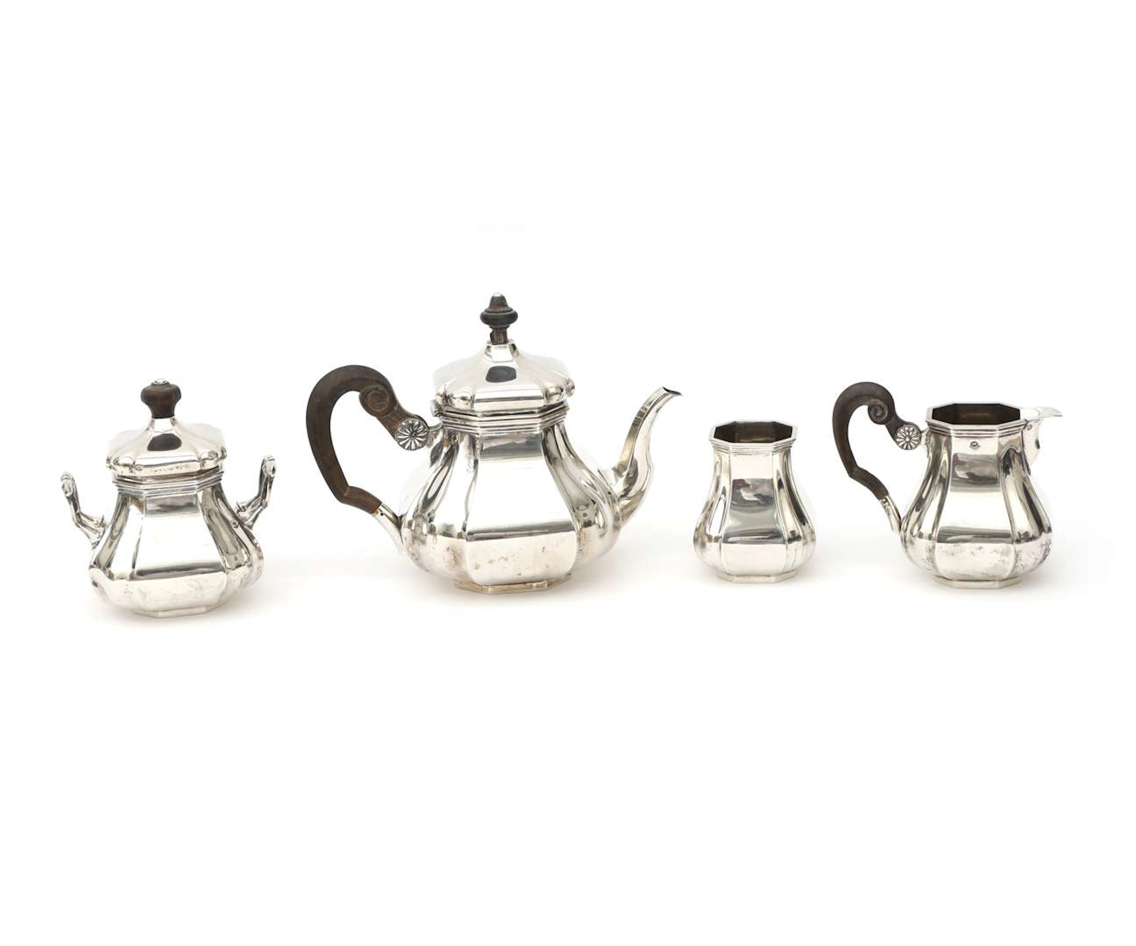 A four-piece silver tea set, the Netherlands, Voorschoten, 1929–1930