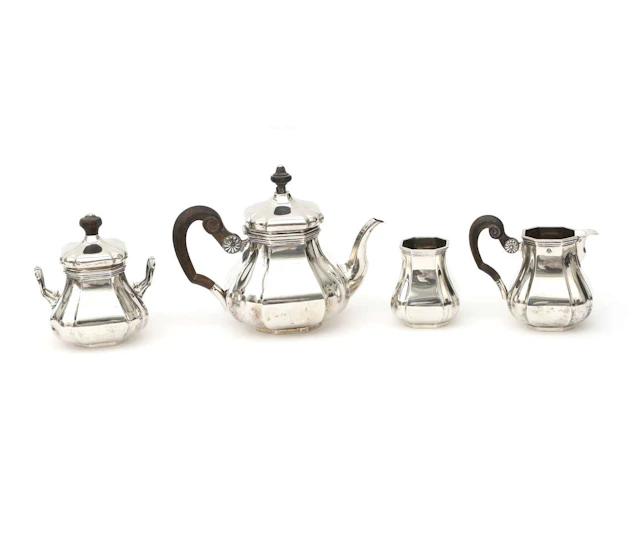 A four-piece silver tea set, the Netherlands, Voorschoten, 1929–1930