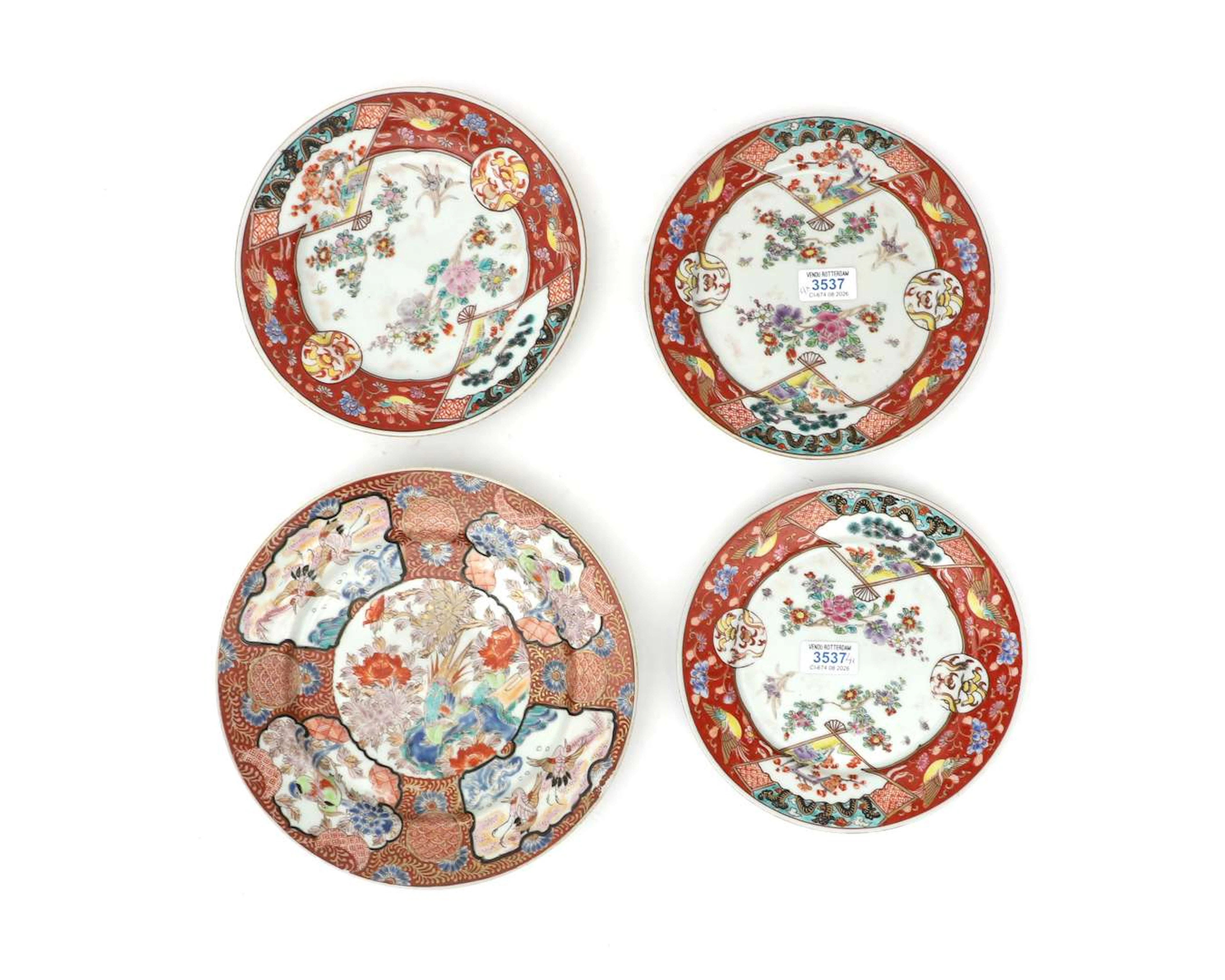 Four Imari porcelain plates, Japan, 19th/20th century