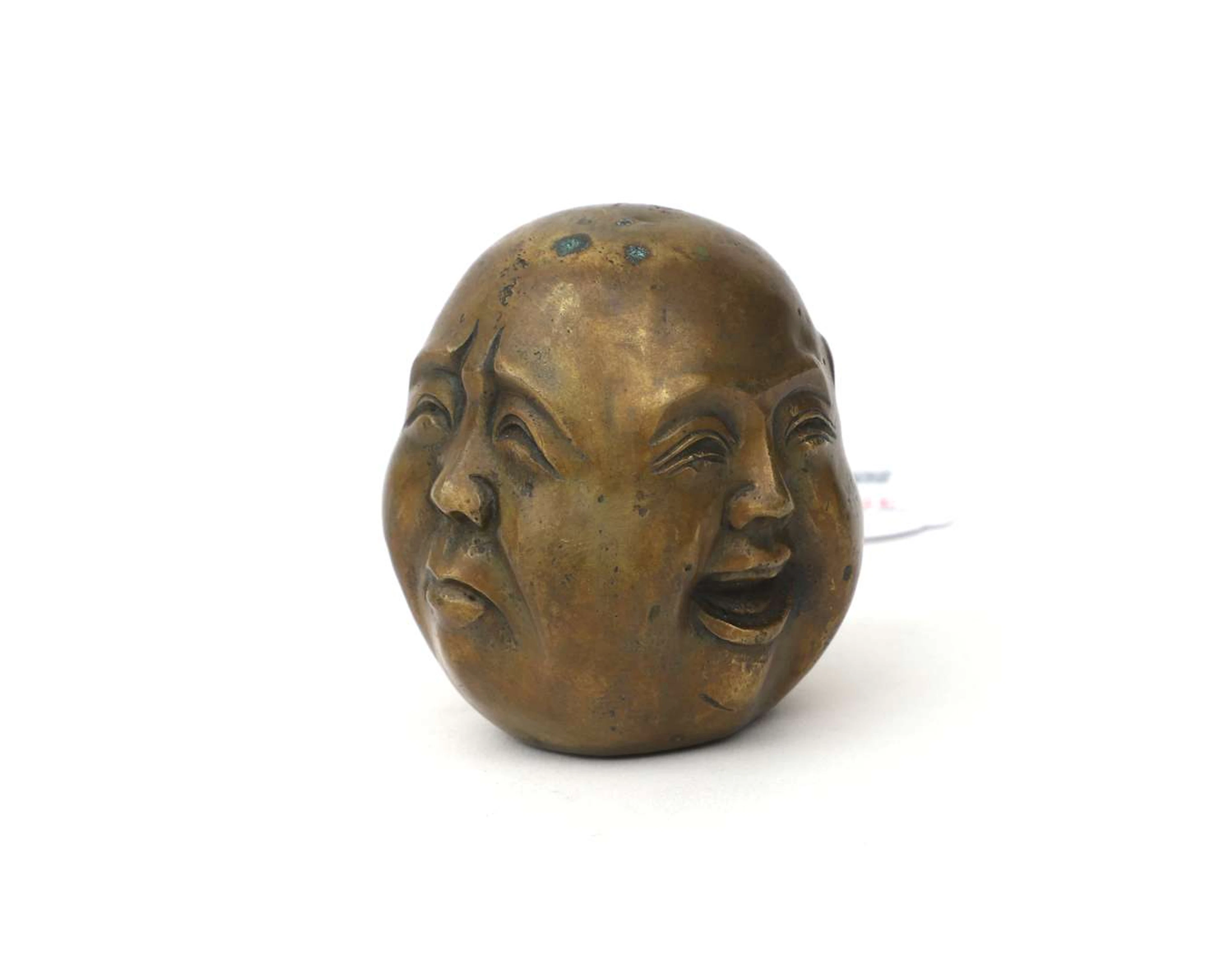 A bronze Buddha head with four faces, China, 20th century
