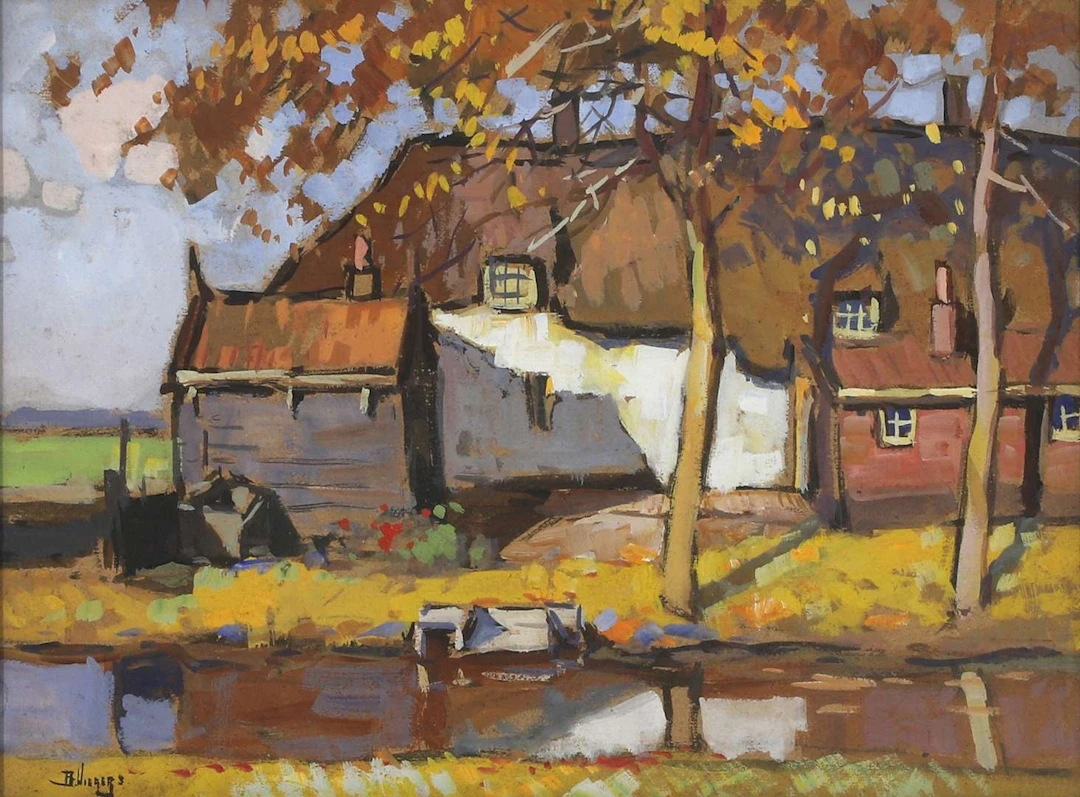 Ben Viegers (1886–1947), View of a cottage by the water’s edge