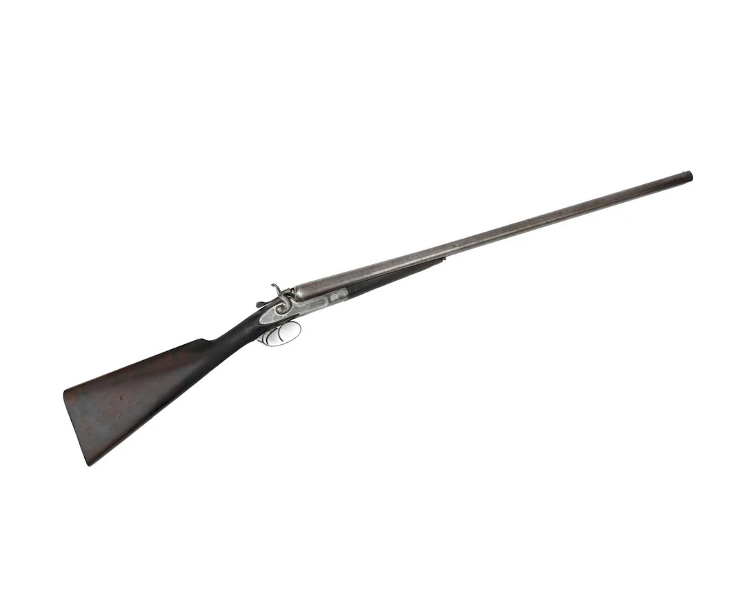 A double-barrelled percussion rifle, manufactured by: J.S. Boreham