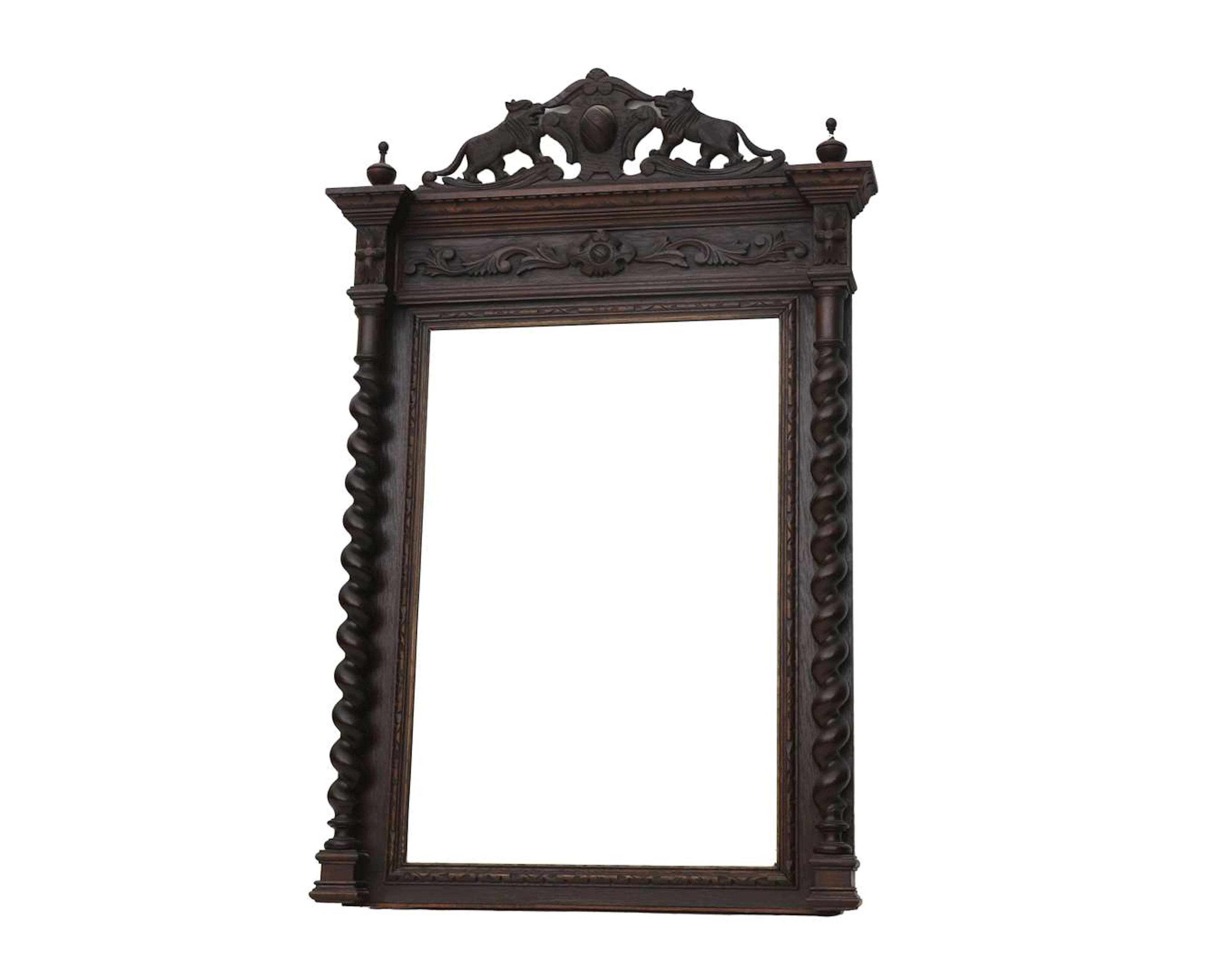 A wooden mirror, probably from Germany, 20th century