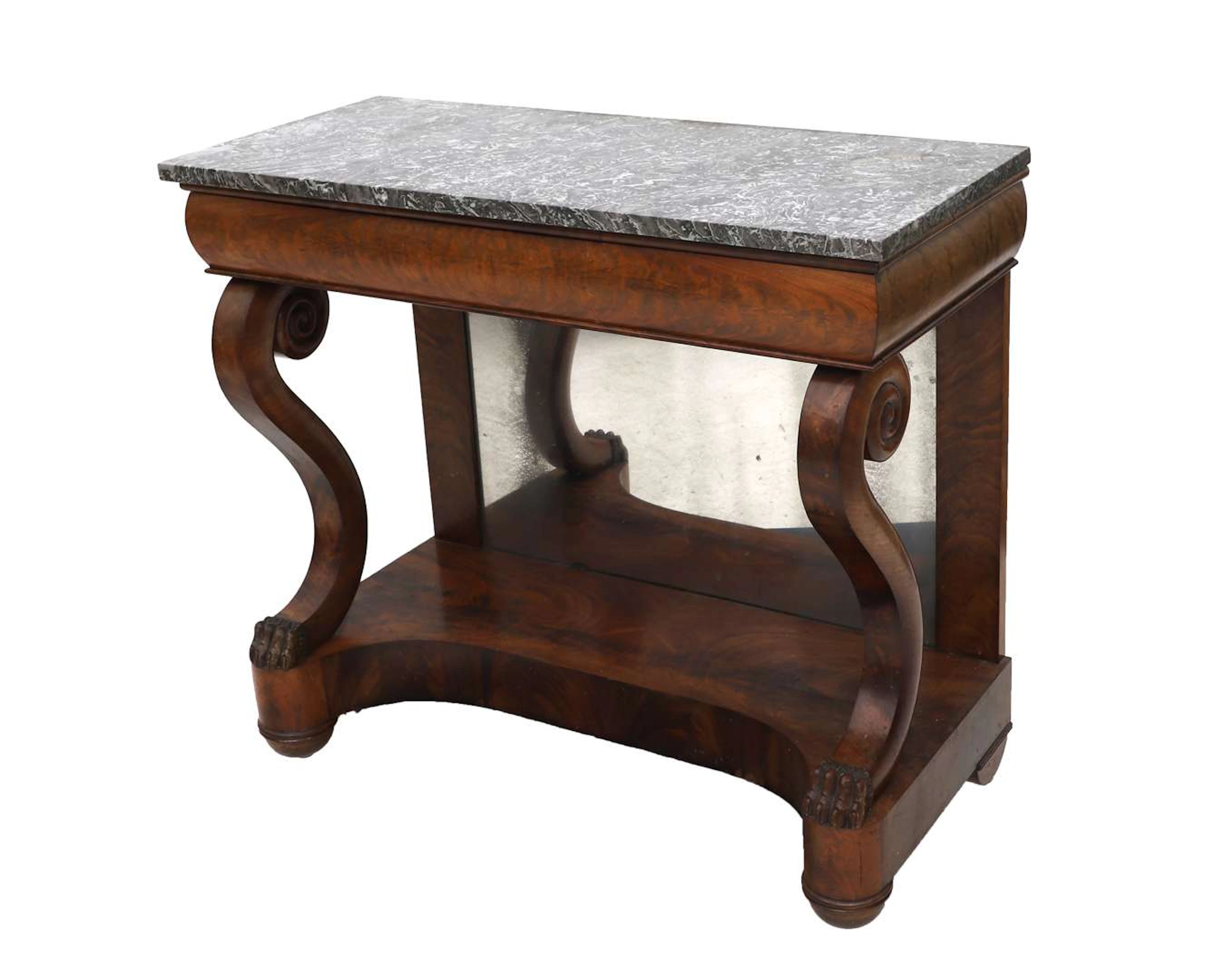 A mahogany trumeau, Holland, 19th century