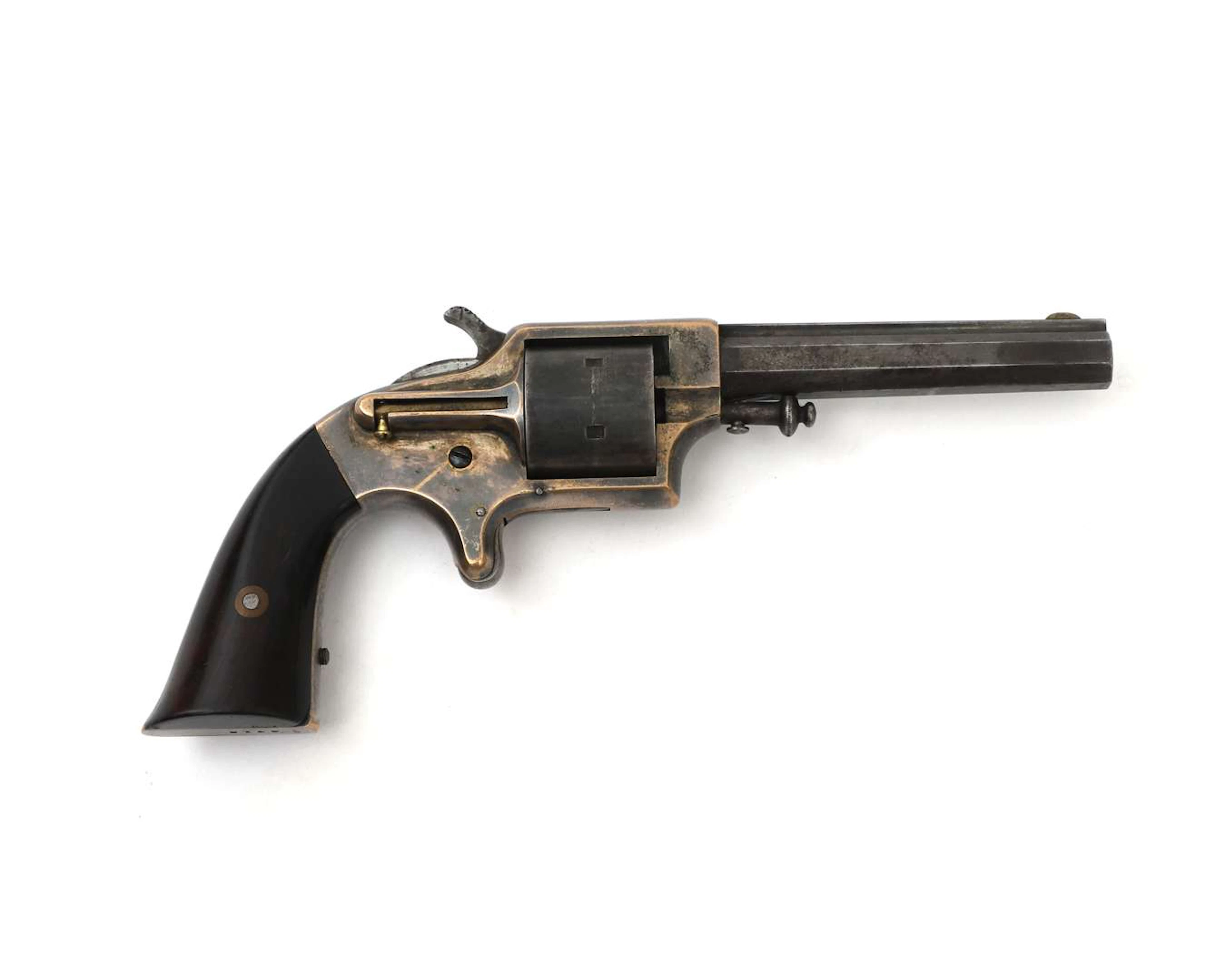 A cupfire muzzle-loading pistol, manufactured by: Eagle Arms Co, c. 1860