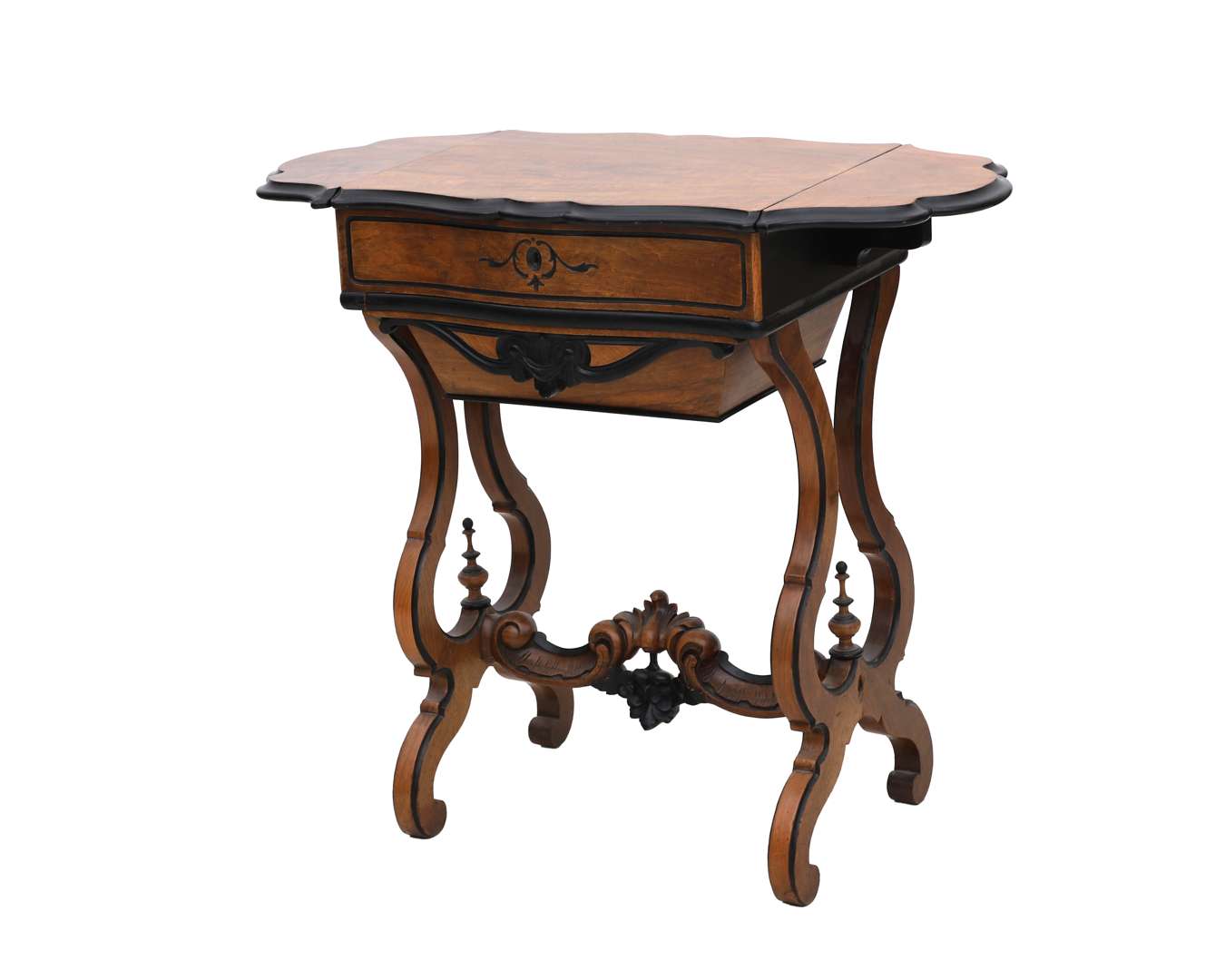 A mahogany Willem III sewing table, Holland, 19th century