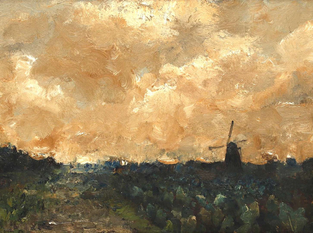 Martinus Boks (1849–1885), A Mill in a Landscape in Bloom