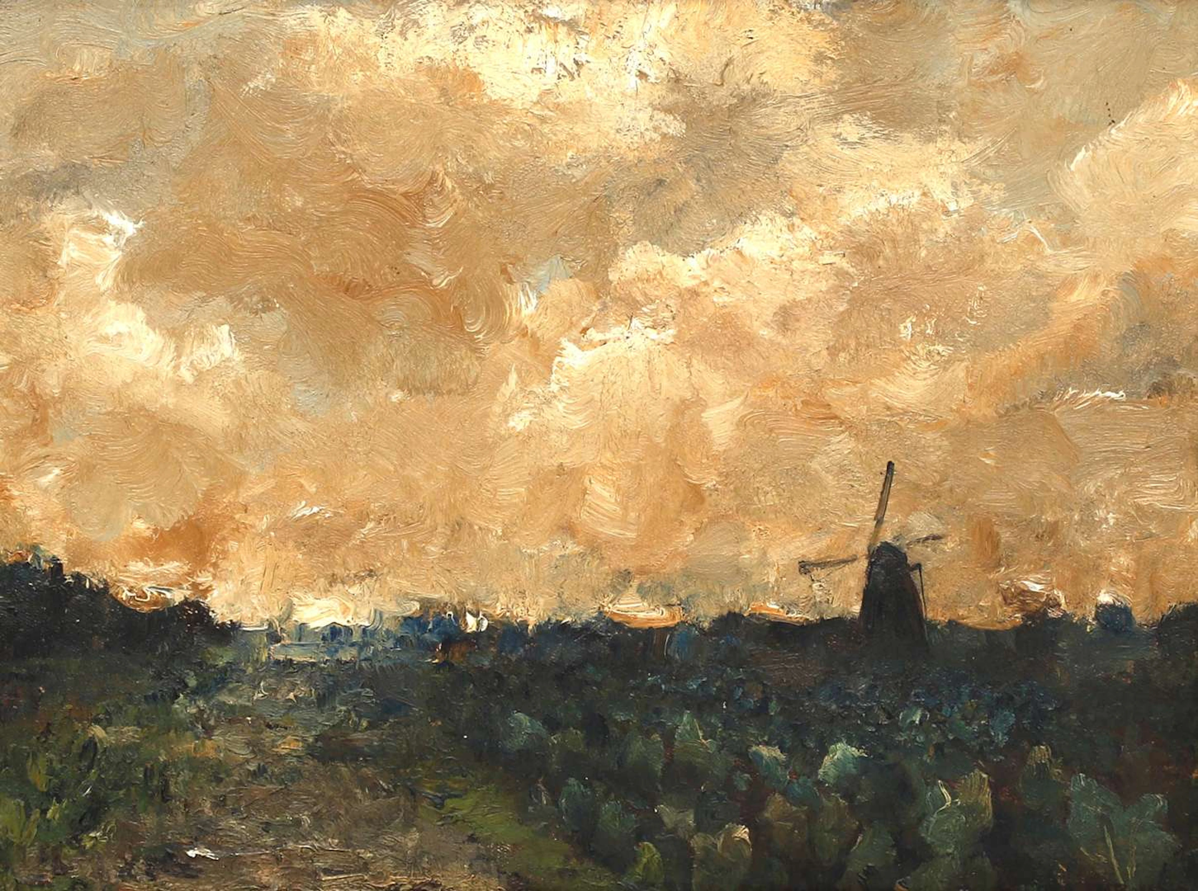 Martinus Boks (1849–1885), A Mill in a Landscape in Bloom