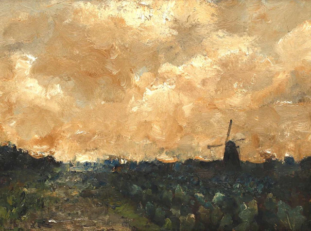 Martinus Boks (1849–1885), A Mill in a Landscape in Bloom