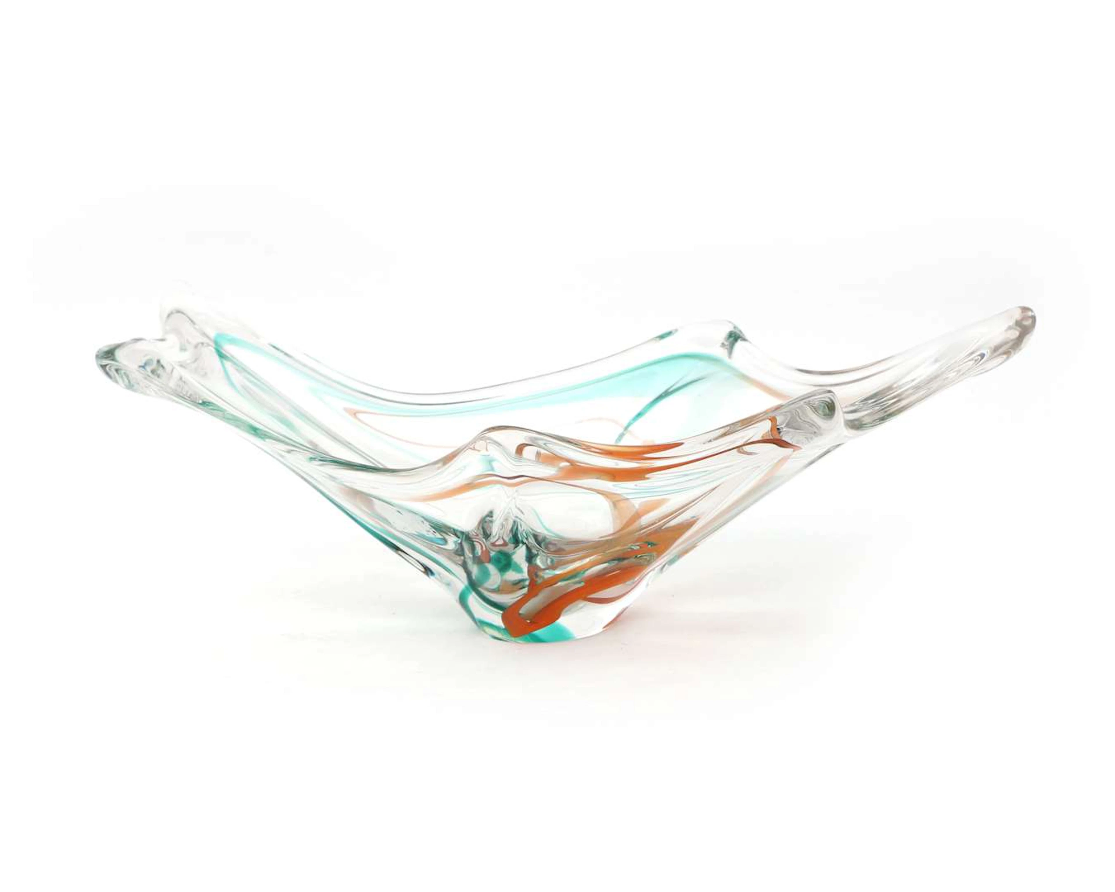 A coloured glass bowl. Max Verboeket, Maastricht
