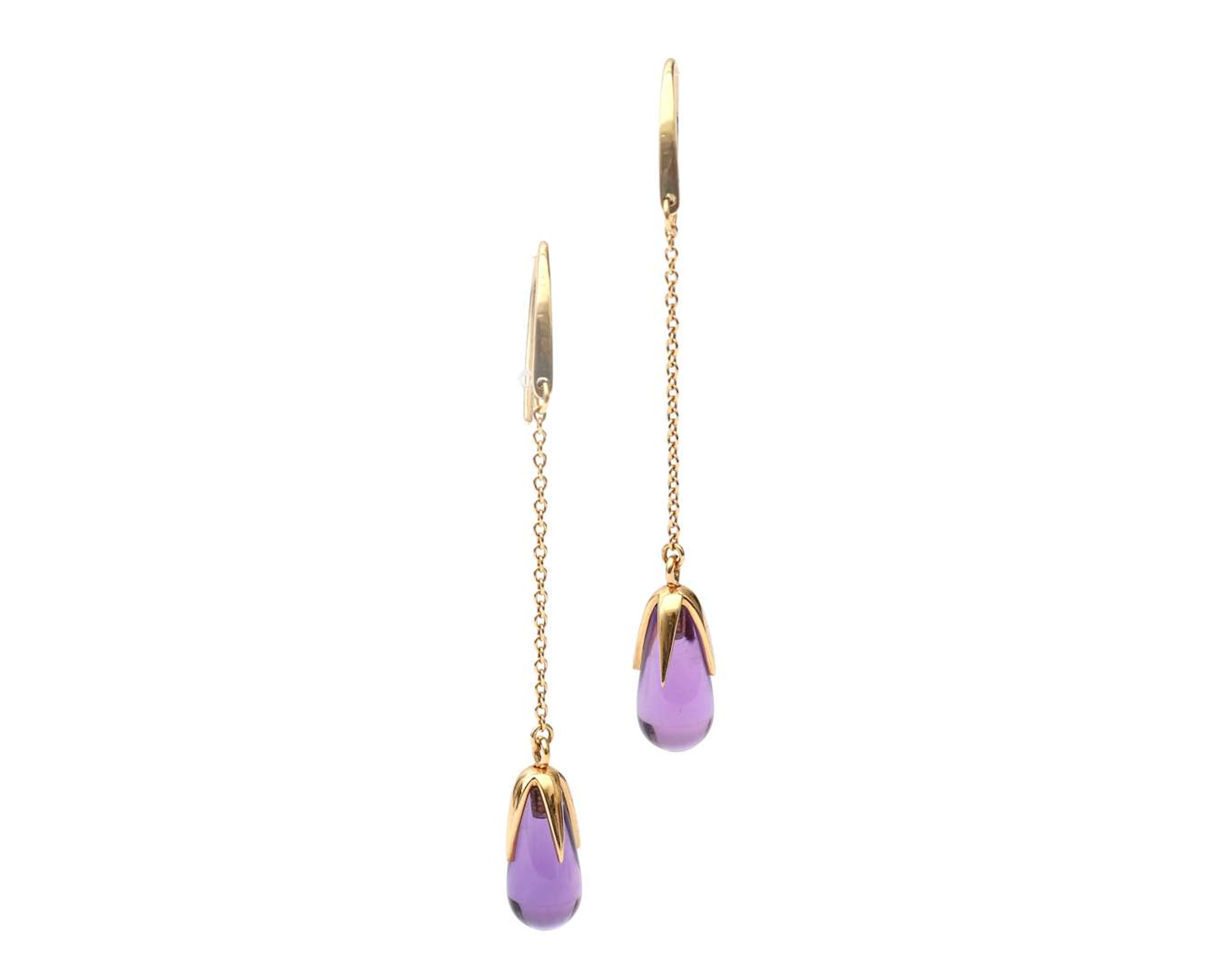 A pair of 18ct rose gold Pomellato 'Veleno' earrings with amethyst