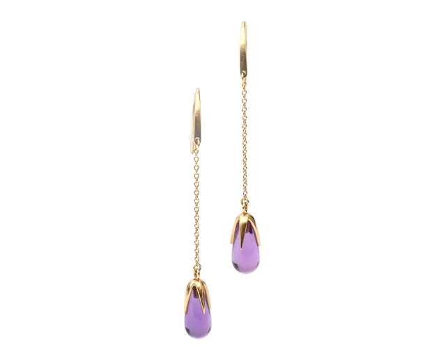 A pair of 18ct rose gold Pomellato 'Veleno' earrings with amethyst