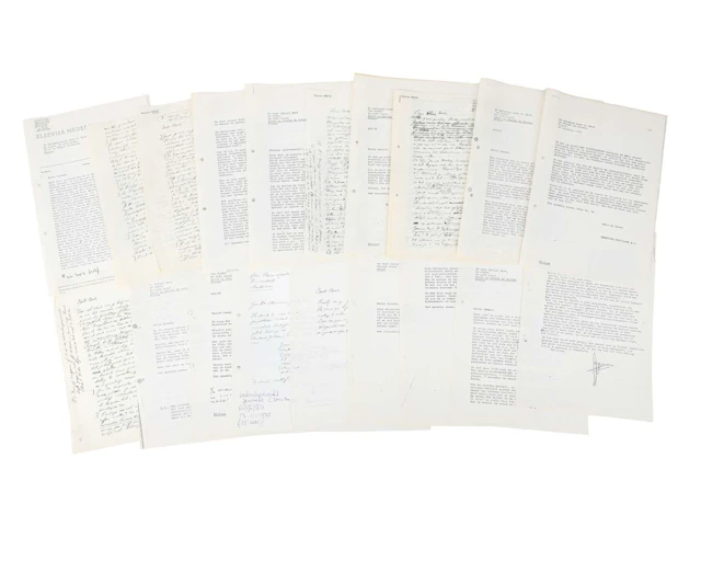 Gerard Reve – 5 original handwritten letters on 8 sheets of paper