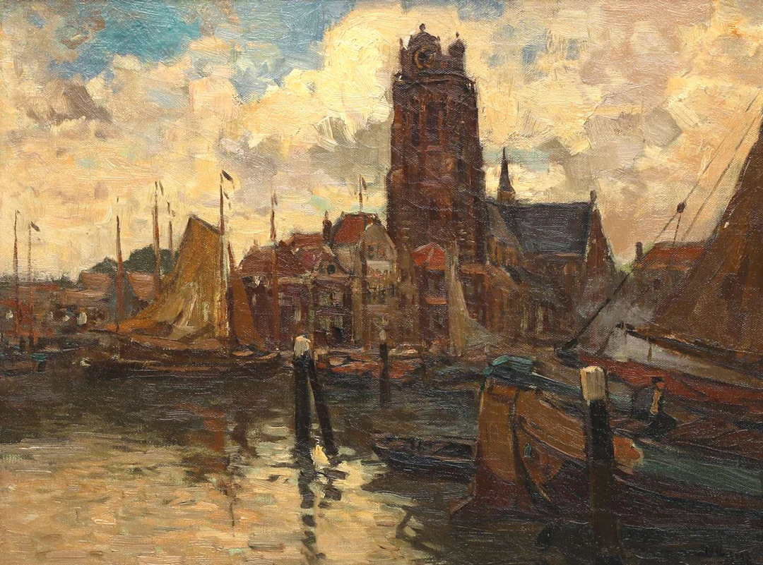 Ben Viegers (1886–1947), ‘The New Harbour and the Grote or Onze-Lieve-Vrouwekerk