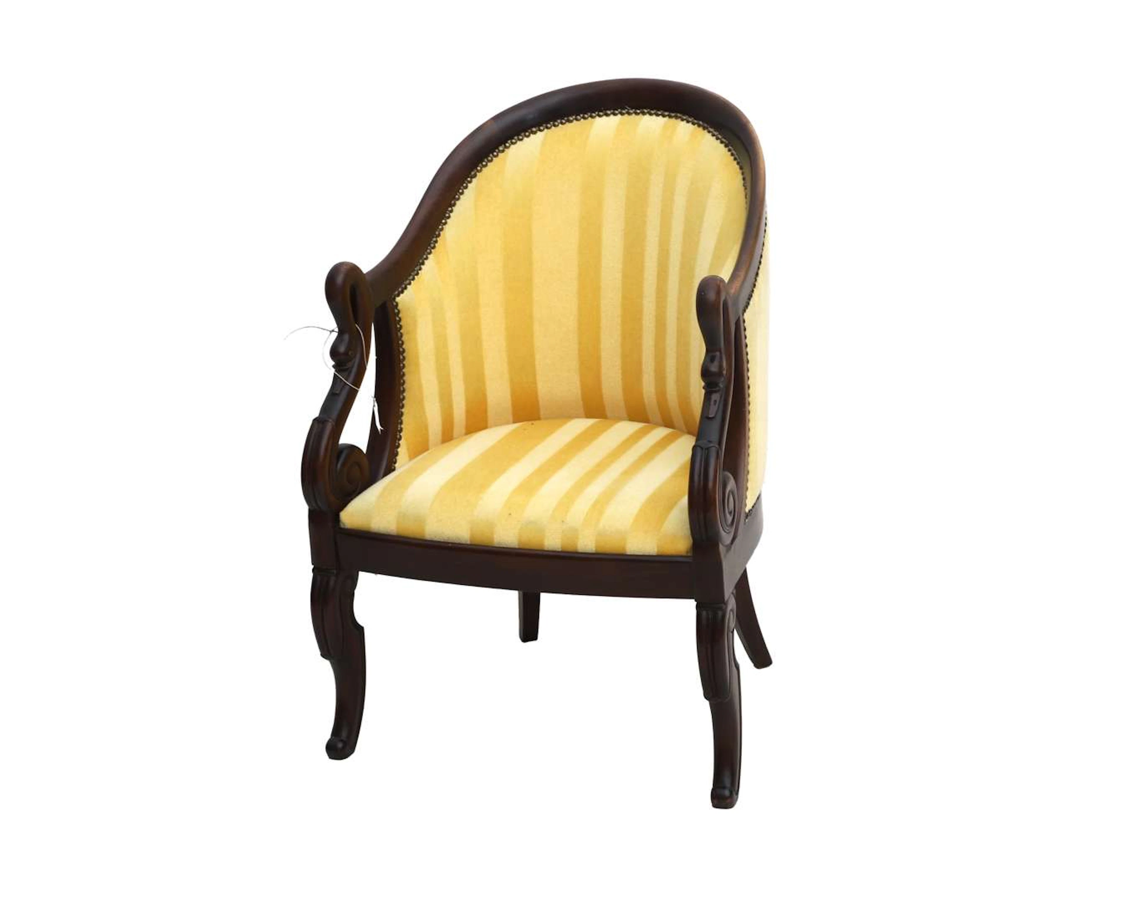 A mahogany Empire-style chair, Atelier d'Art Collas, France, 20th century