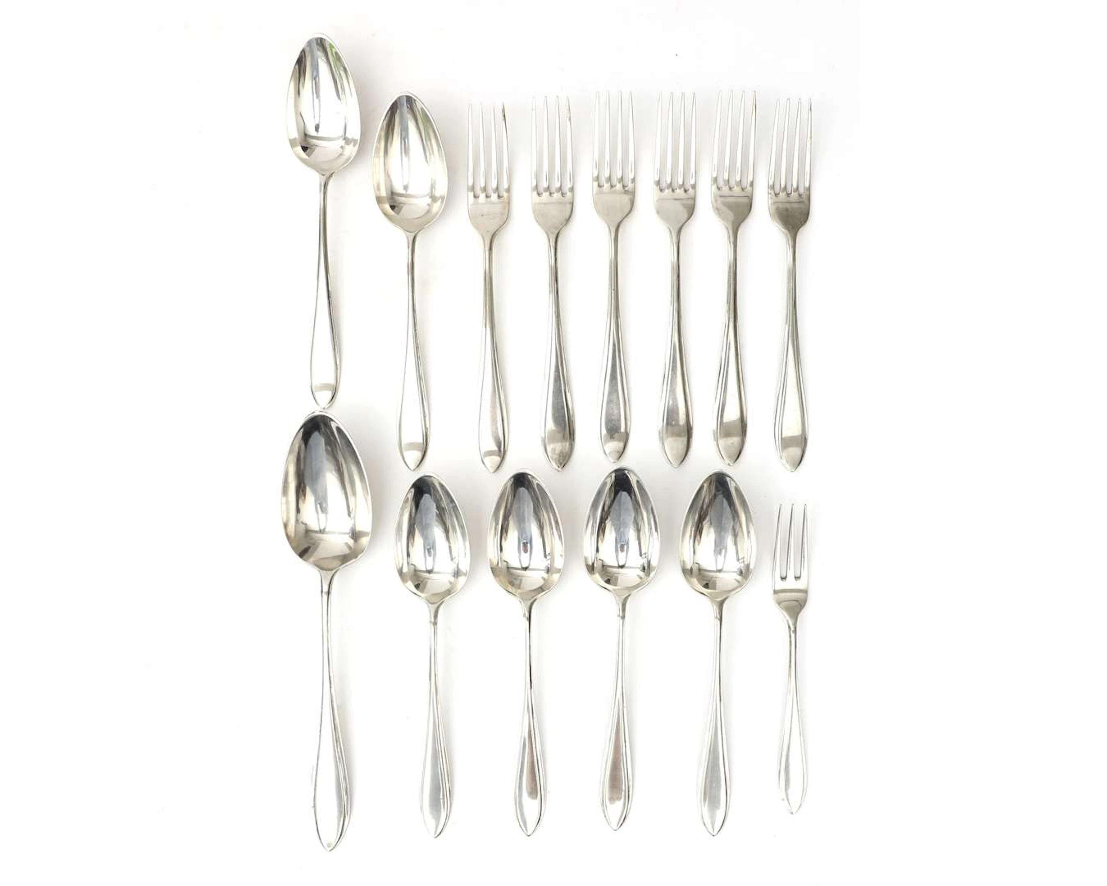 A thirteen-piece silver cutlery set, Netherlands, Voorschoten, 1923