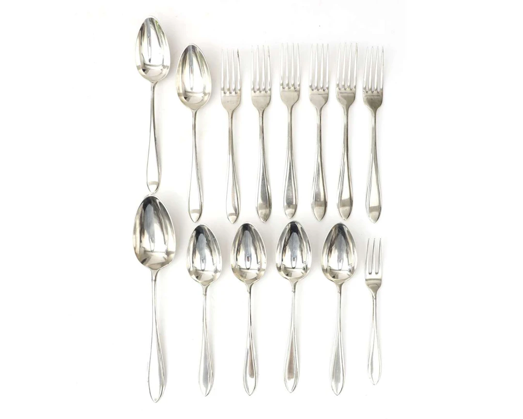 A thirteen-piece silver cutlery set, Netherlands, Voorschoten, 1923