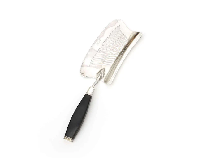 A silver fish scoop, Holland, Amsterdam, 1839