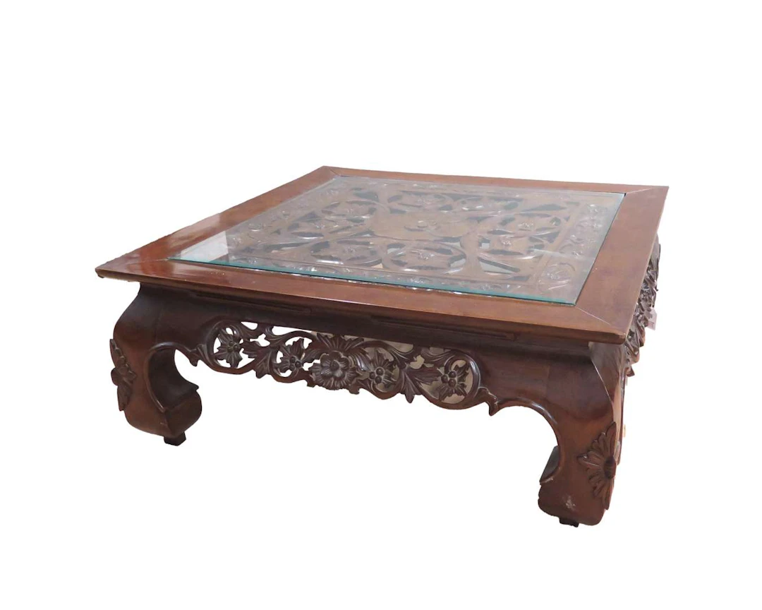 An openwork wooden coffee table, 20th century
