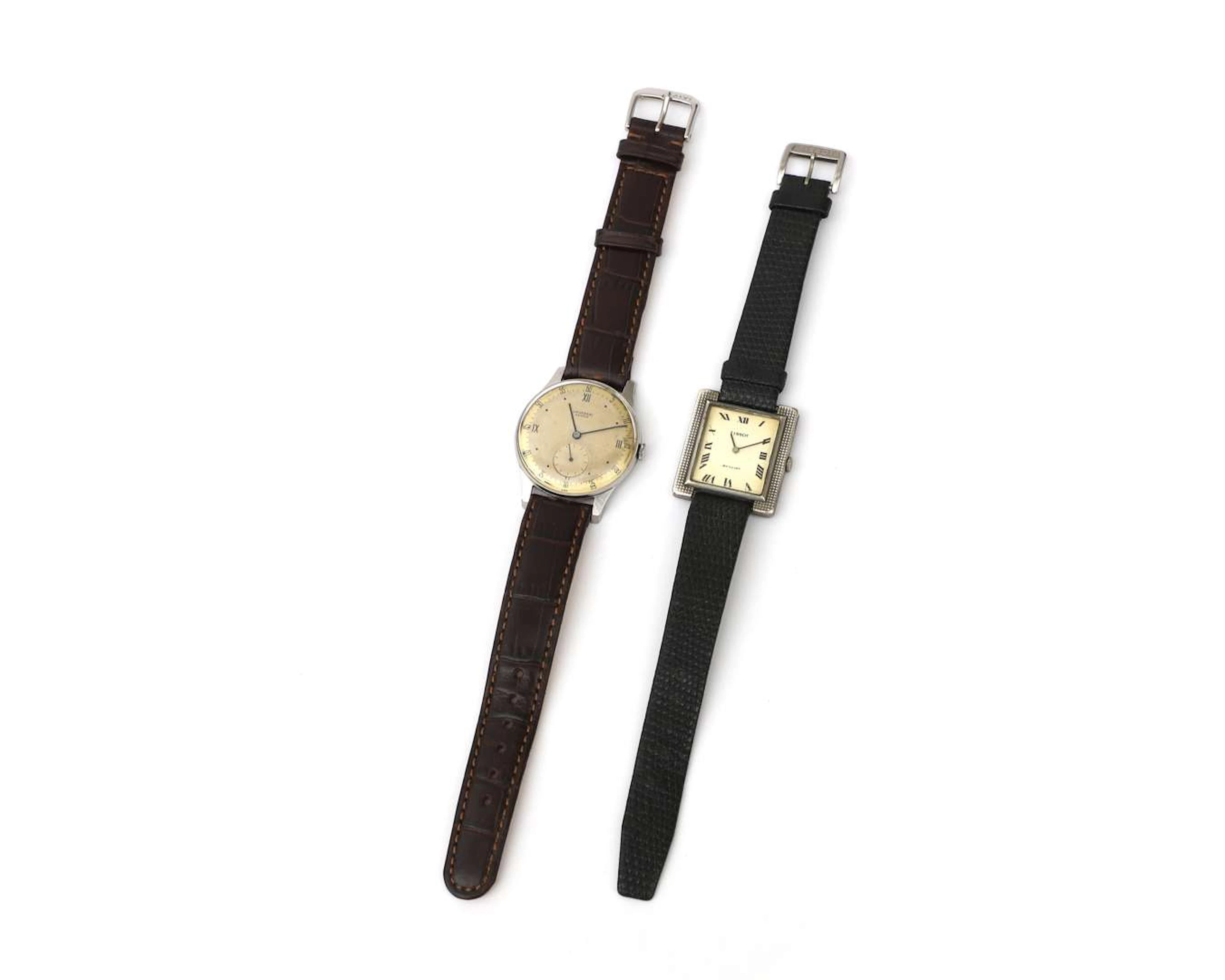A lot comprising two mechanical watches: Tissot Stylist, Universal Genève