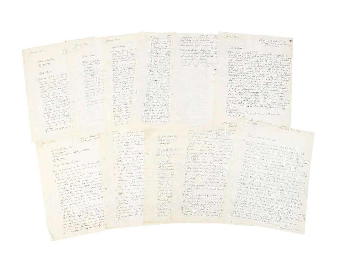 Gerard Reve – 5 original handwritten letters on 10 sheets of paper
