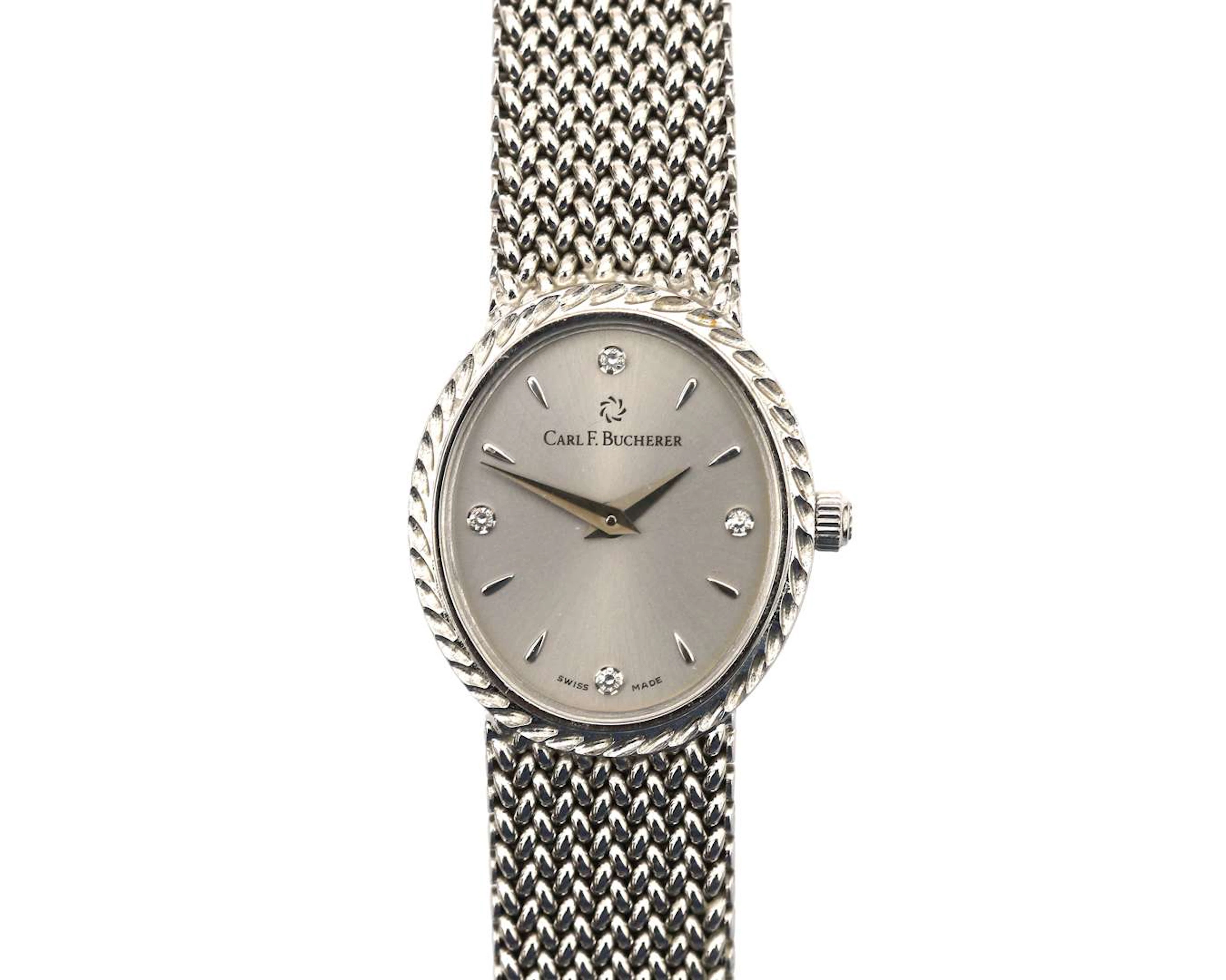 An 18k white gold Carl F. Bucherer ladies' wristwatch