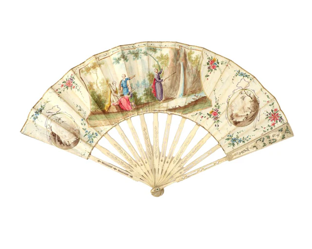 A fan made of bone and paper, Europe, probably France, second half