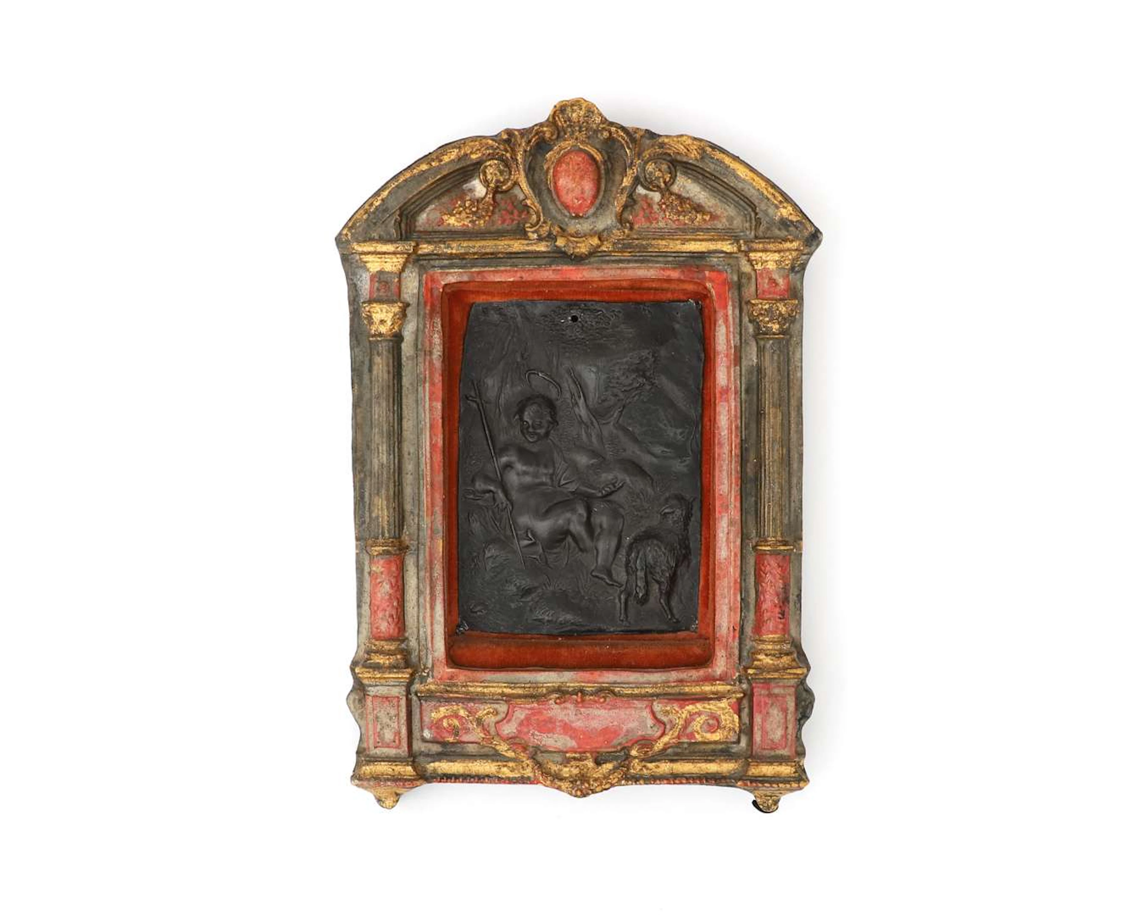 A lead plaque depicting John the Baptist, European School, 19th century