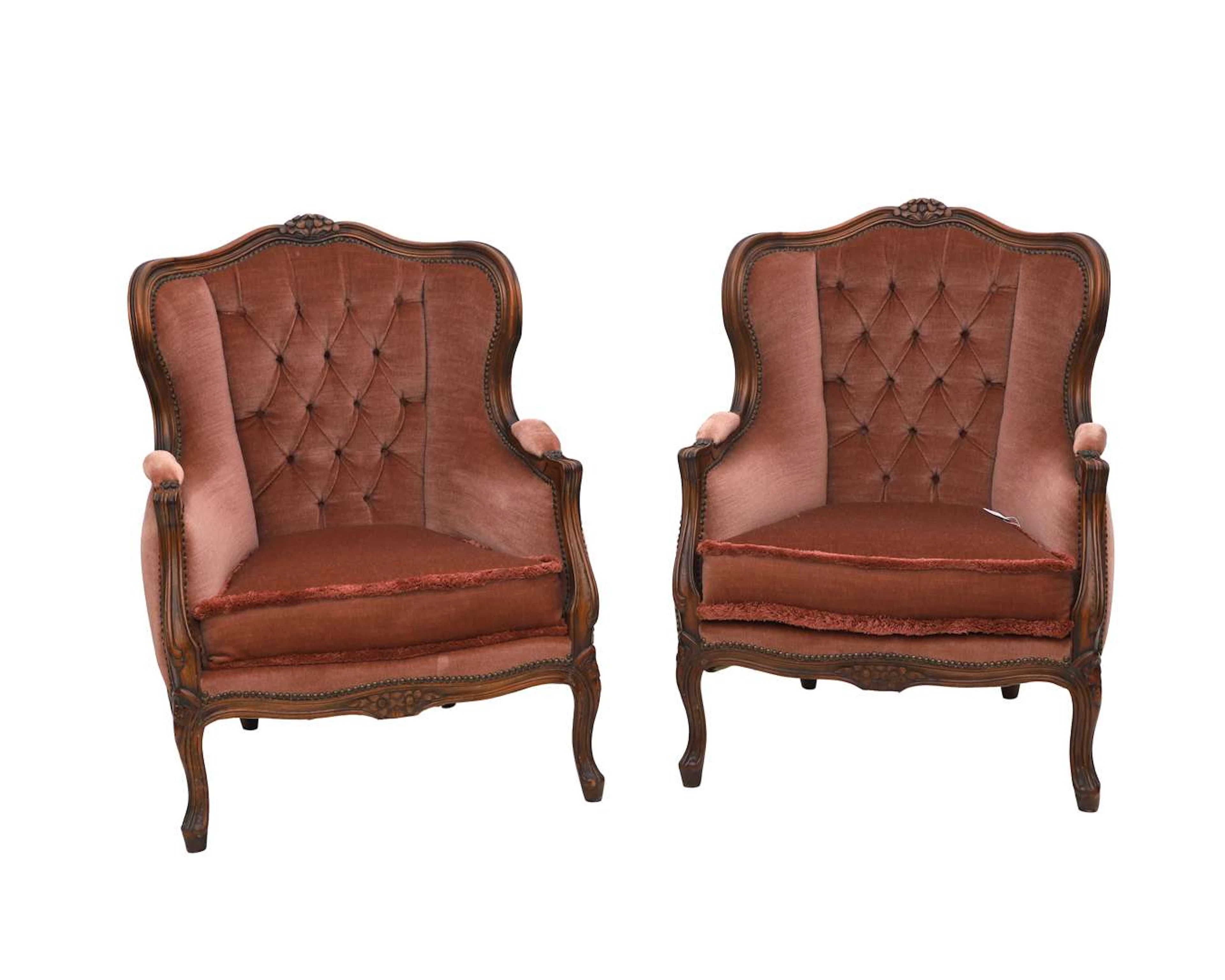 Two Louis XVI-style armchairs, 20th century