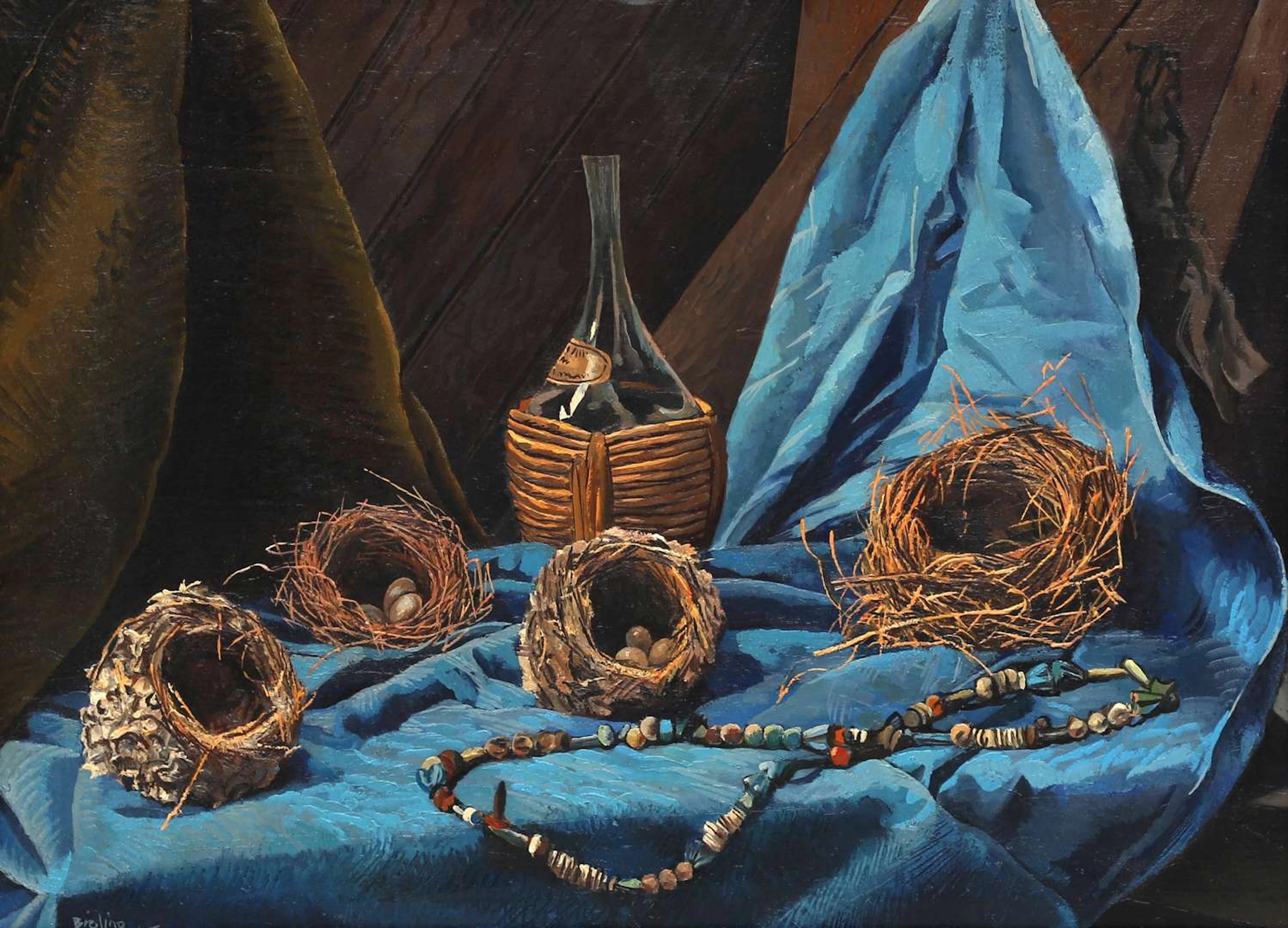 Herman Bieling (1887–1964), Still Life with a Bottle and Bird’s Nests