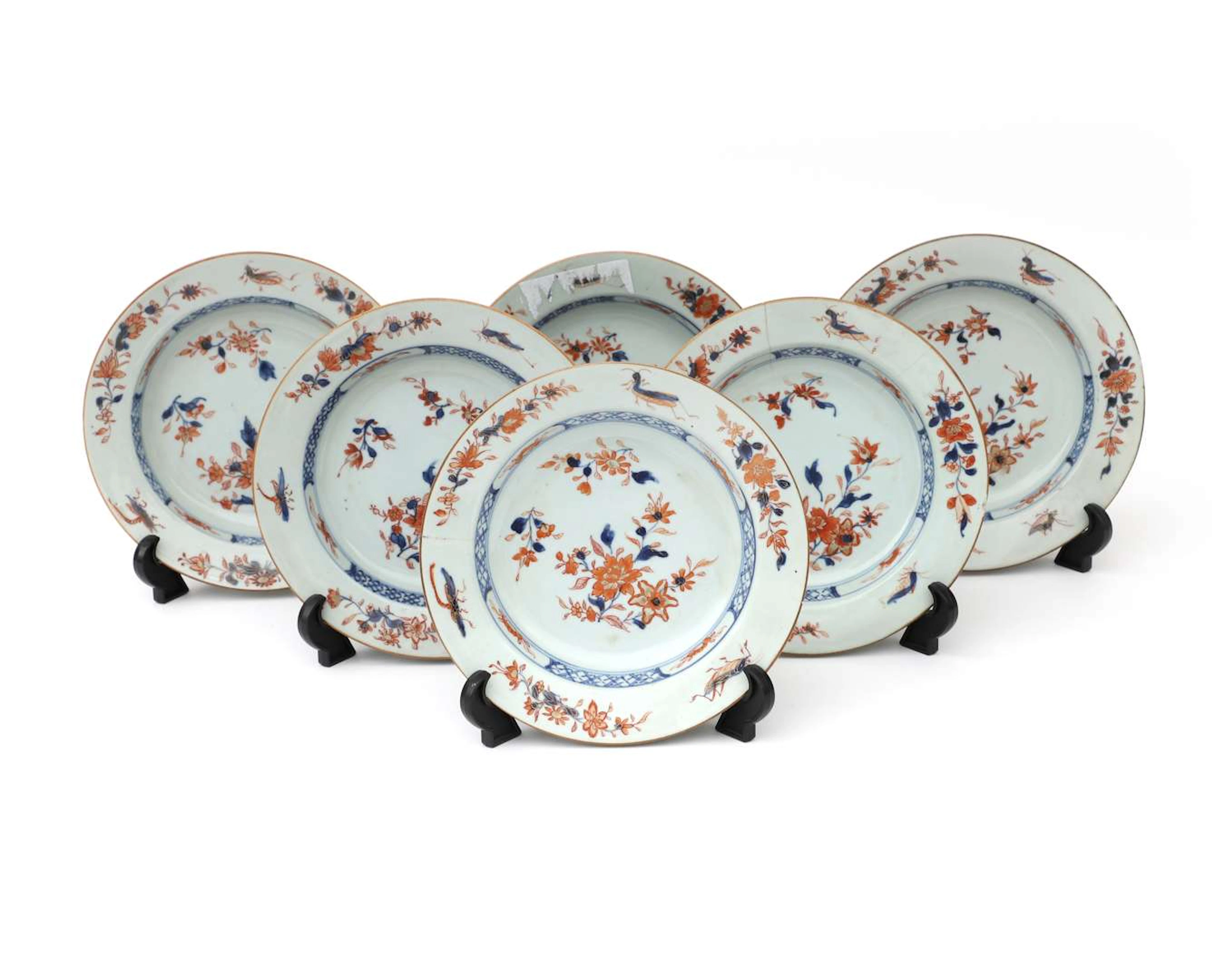 Six porcelain plates, China, 18th century