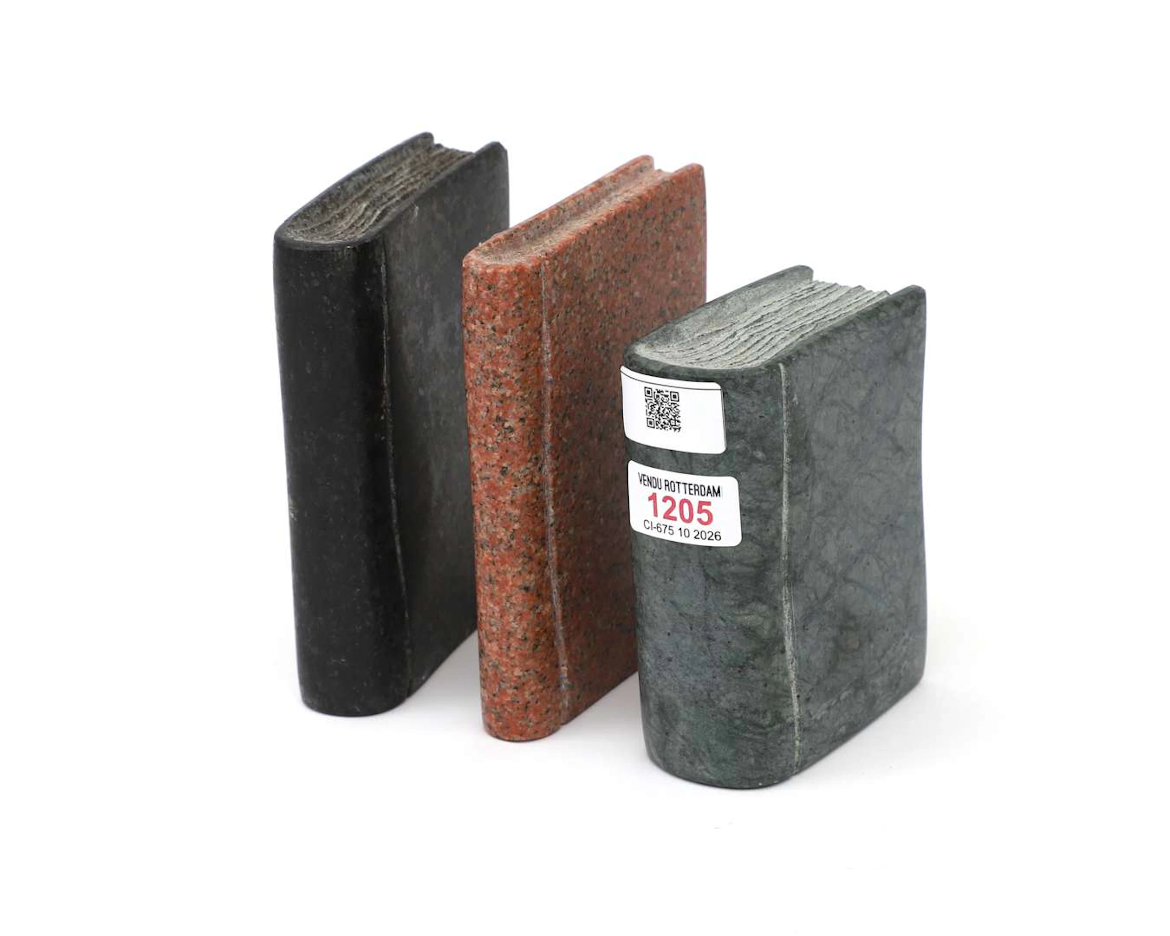 Three books made of natural stone, 20th century