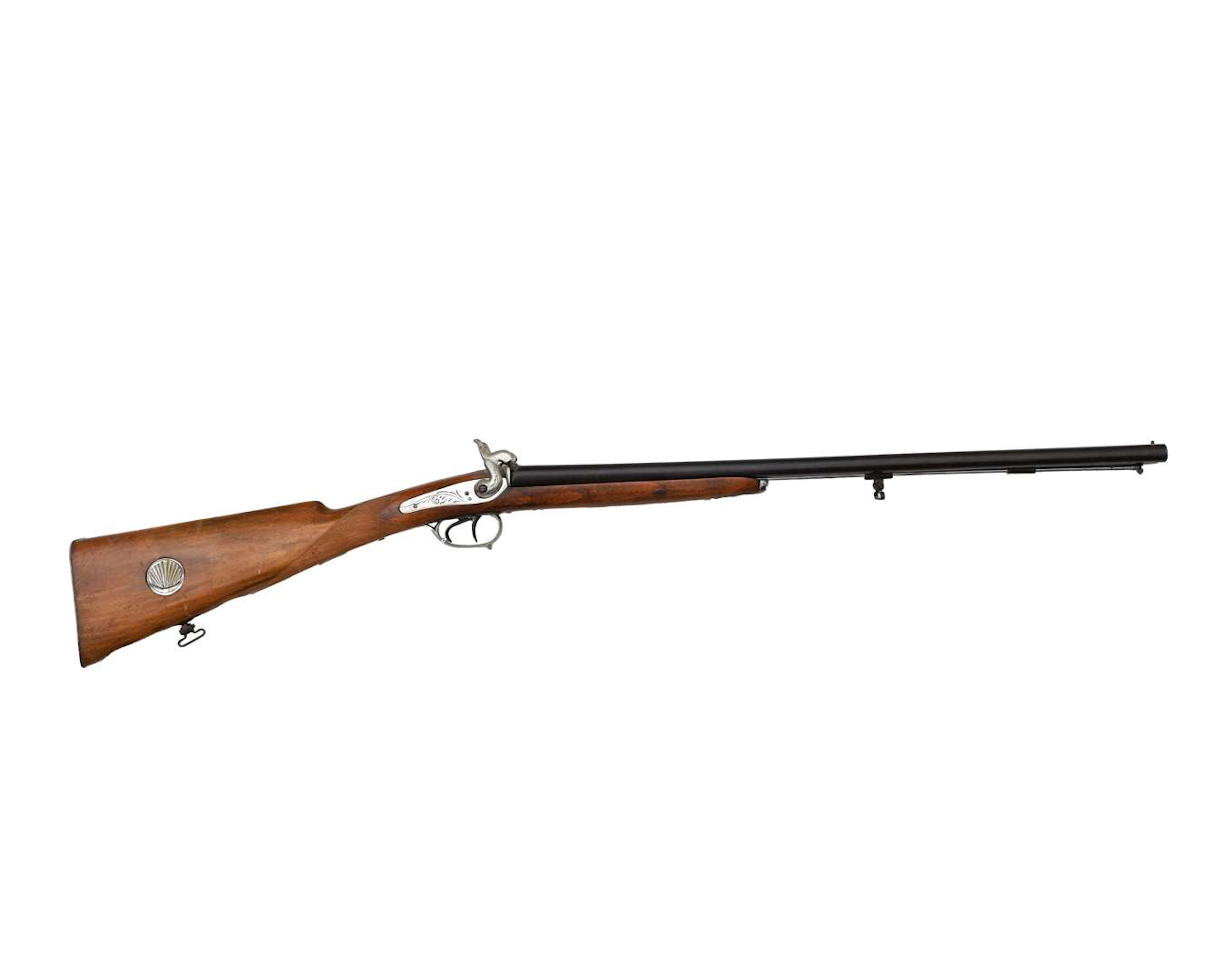 A double-barrelled percussion rifle, probably from Belgium, c. 1900