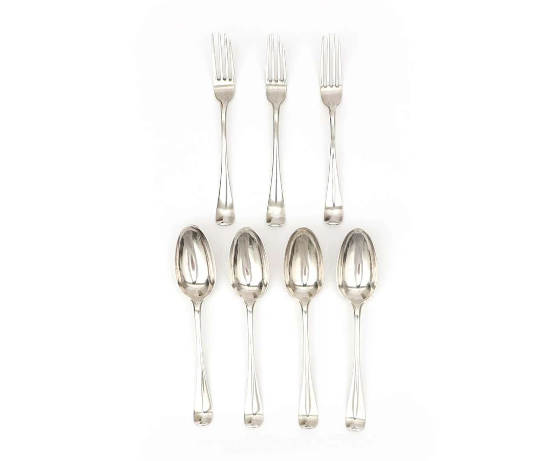 A seven-piece silver cutlery set, Holland, The Hague, 1779