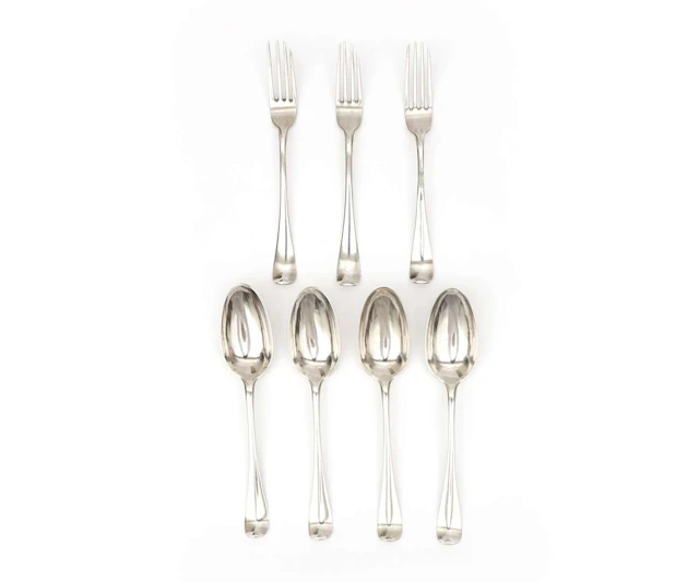 A seven-piece silver cutlery set, Holland, The Hague, 1779