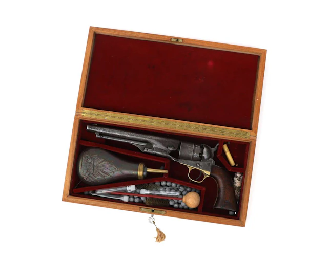 A percussion revolver, Model 1860, manufactured by: Colt, USA, 1863