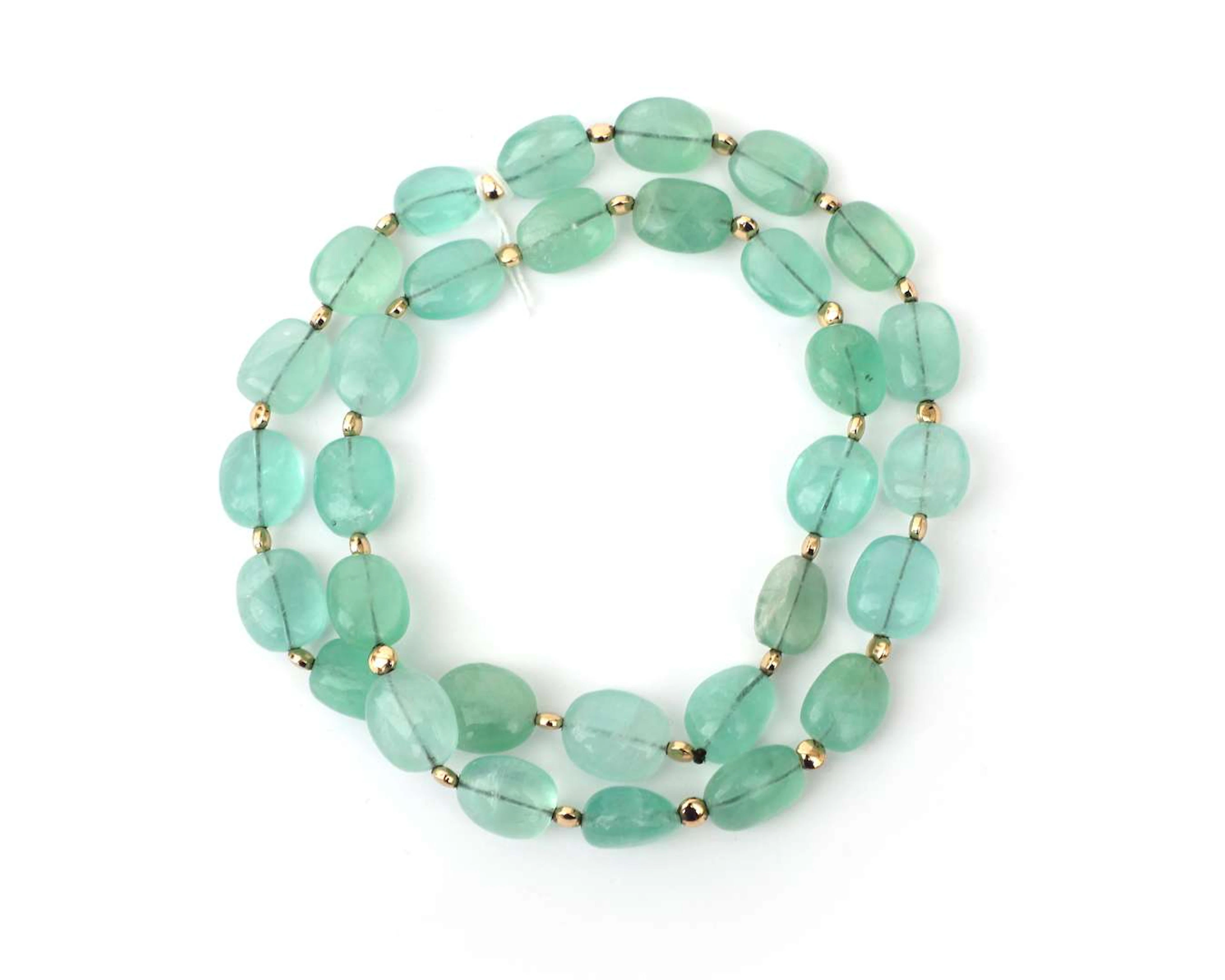 A necklace of green fluorite