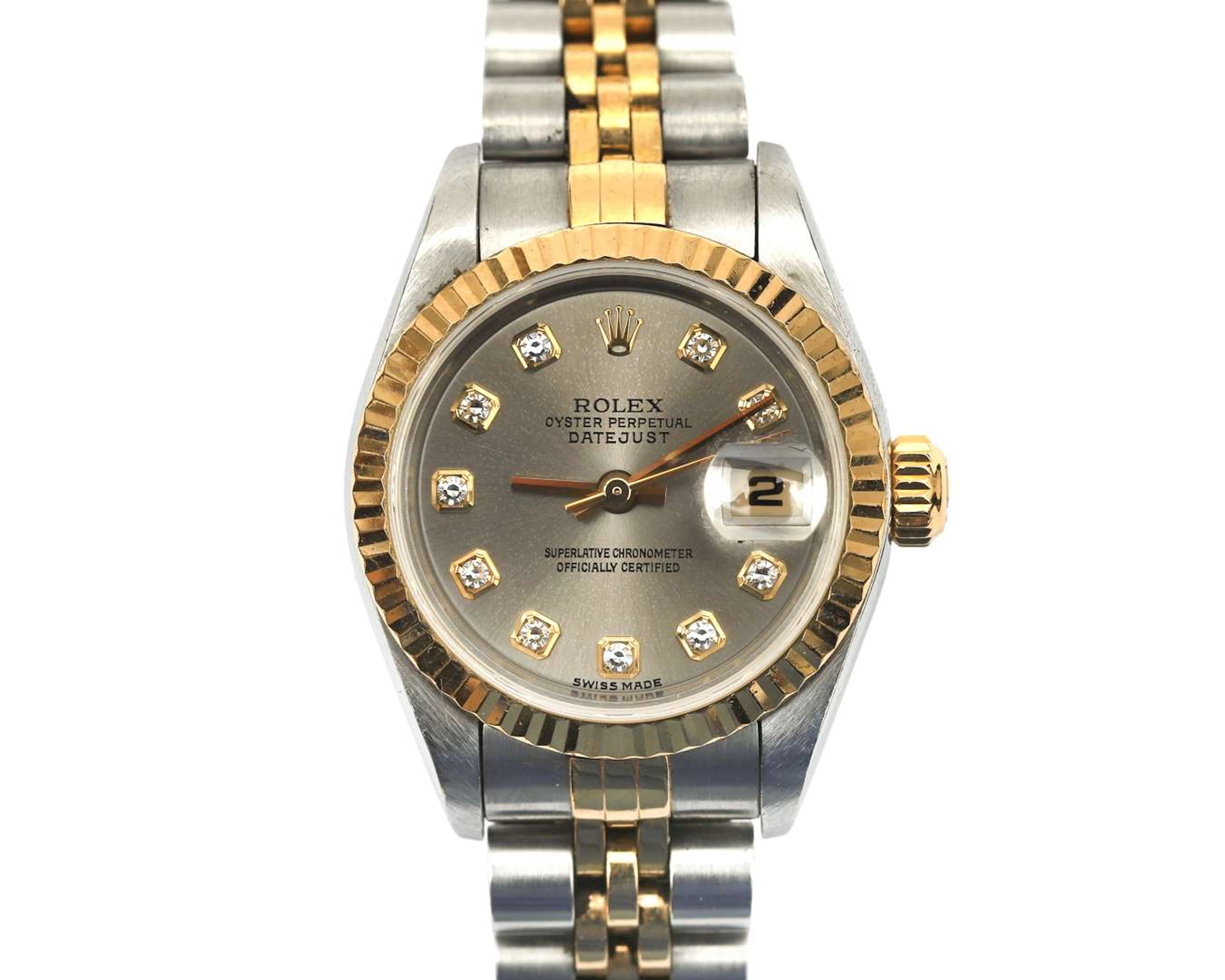 A bicolour steel/gold Rolex Datejust Oyster Perpetual ladies' wristwatch