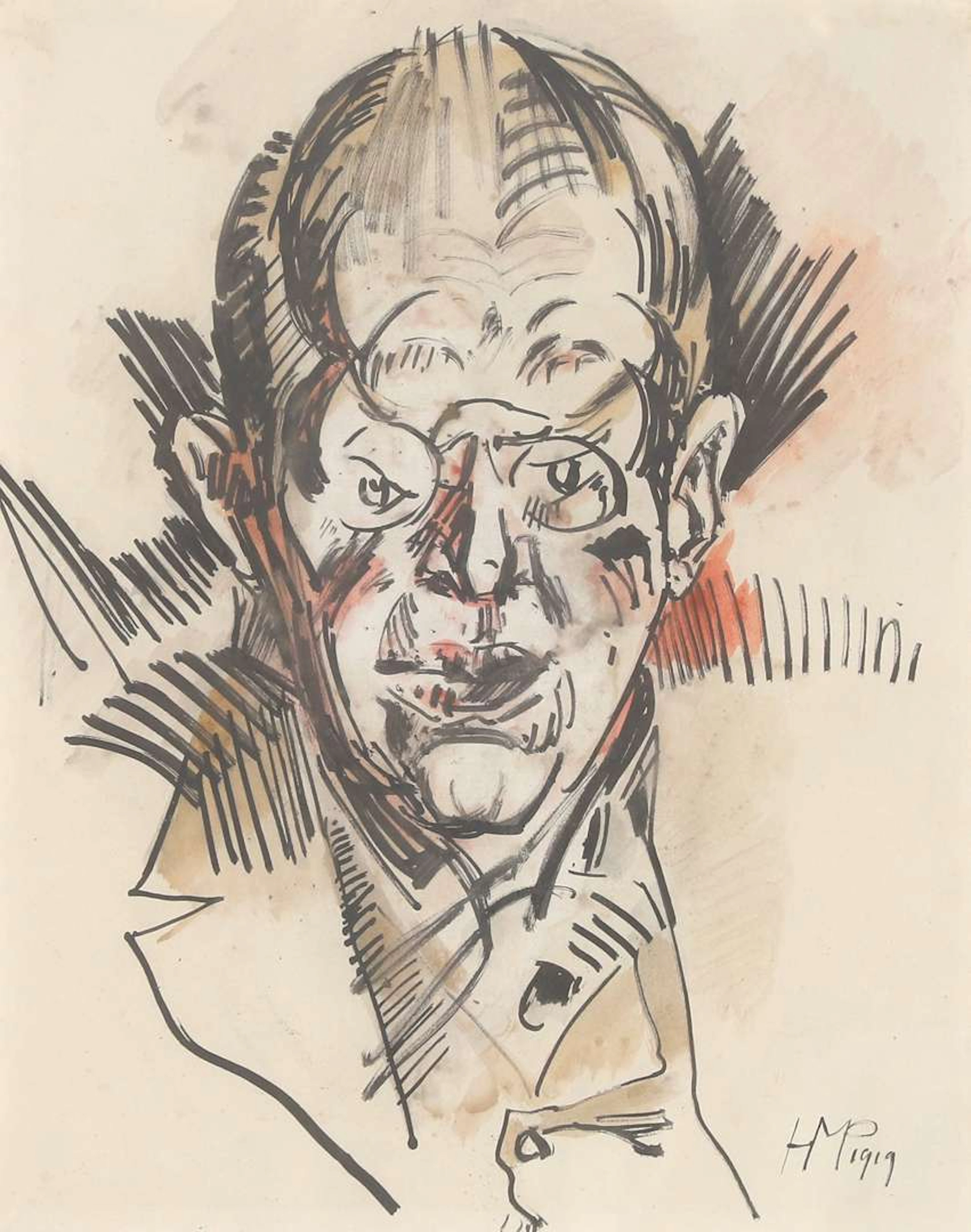 Max Pechstein (1881-1955), Portrait of a man