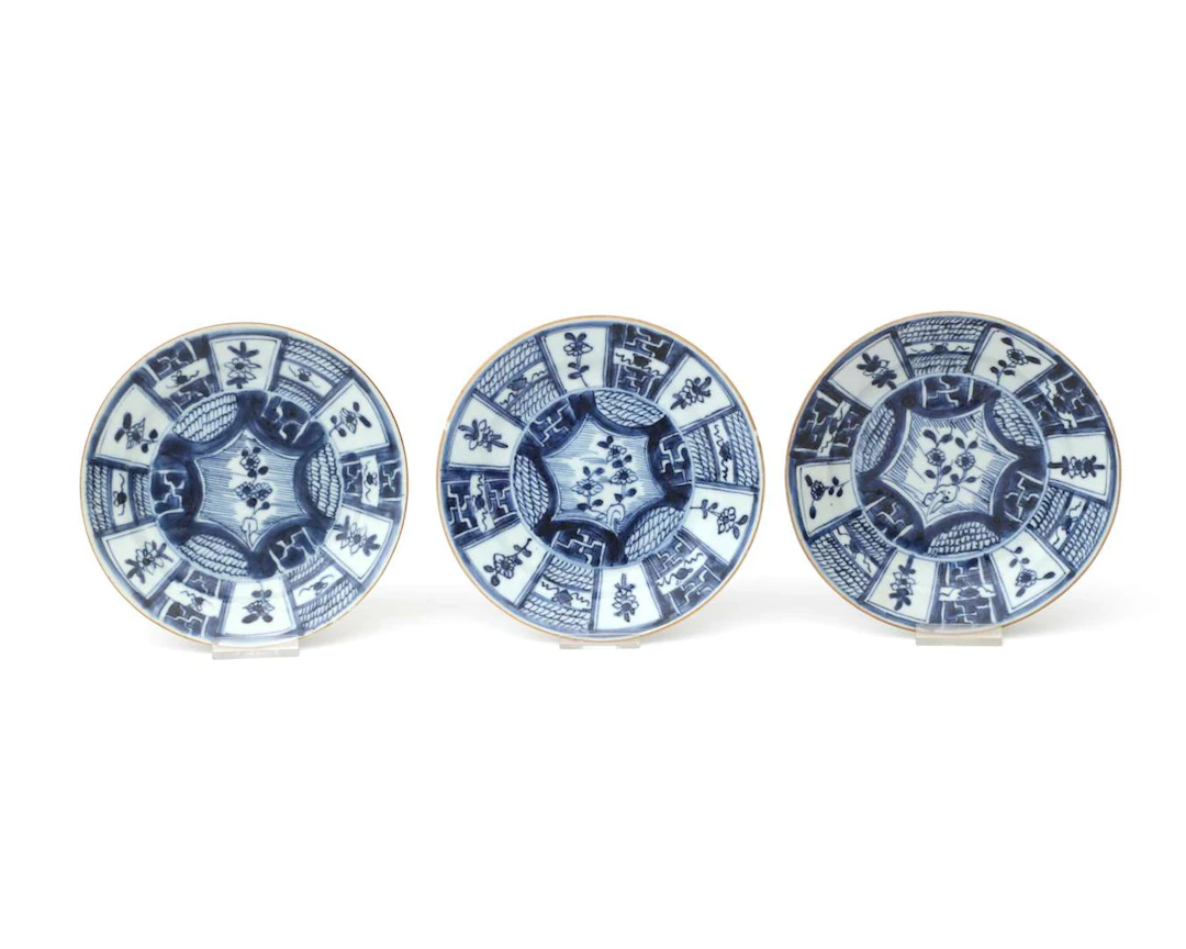 Three porcelain plates, China, 18th century
