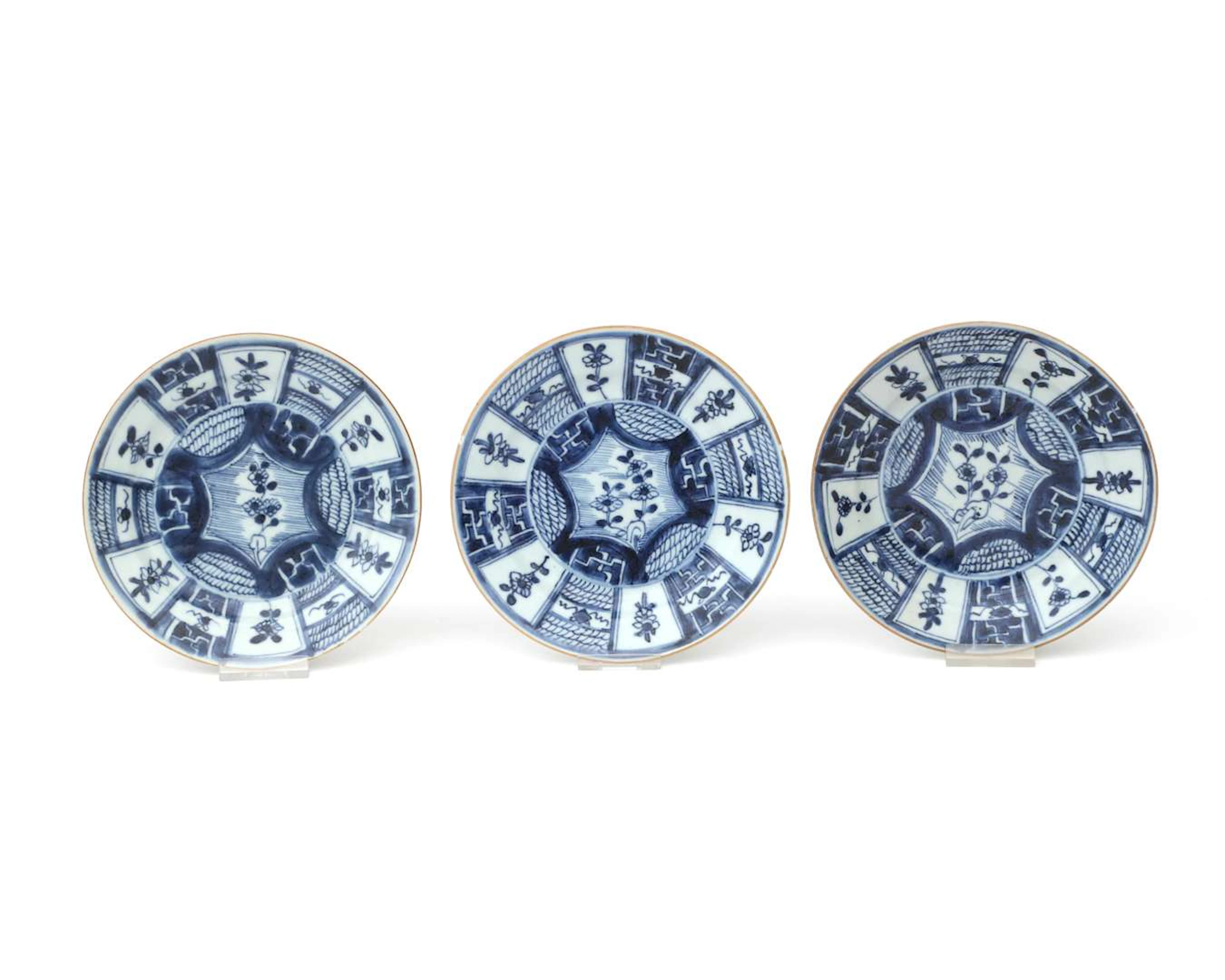 Three porcelain plates, China, 18th century