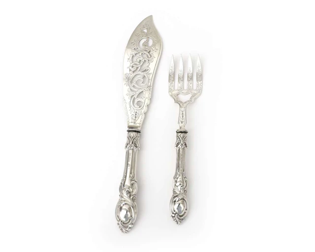 A silver fish cutlery set, England, Birmingham, 1868